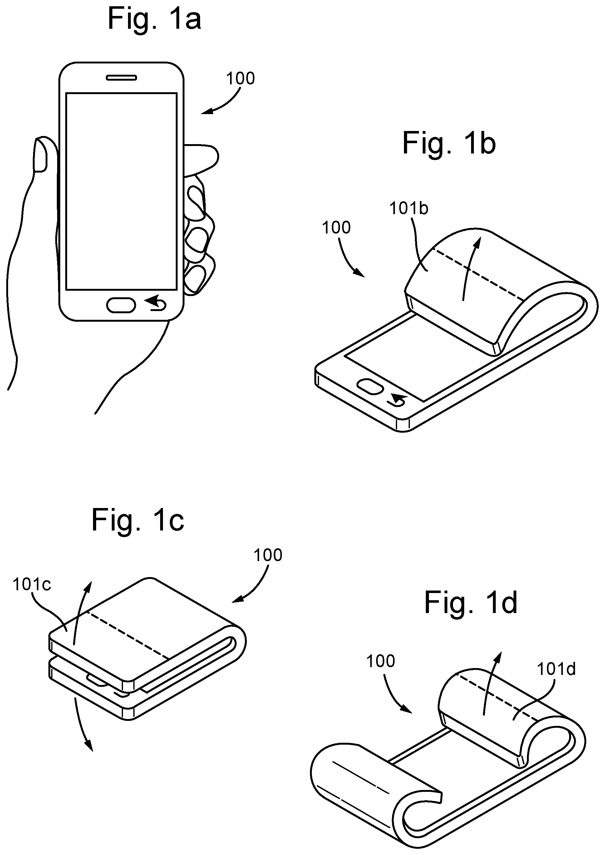 Patent US12316804 Figure 1 – Method for and a communication device adapted to modify the shape of the device