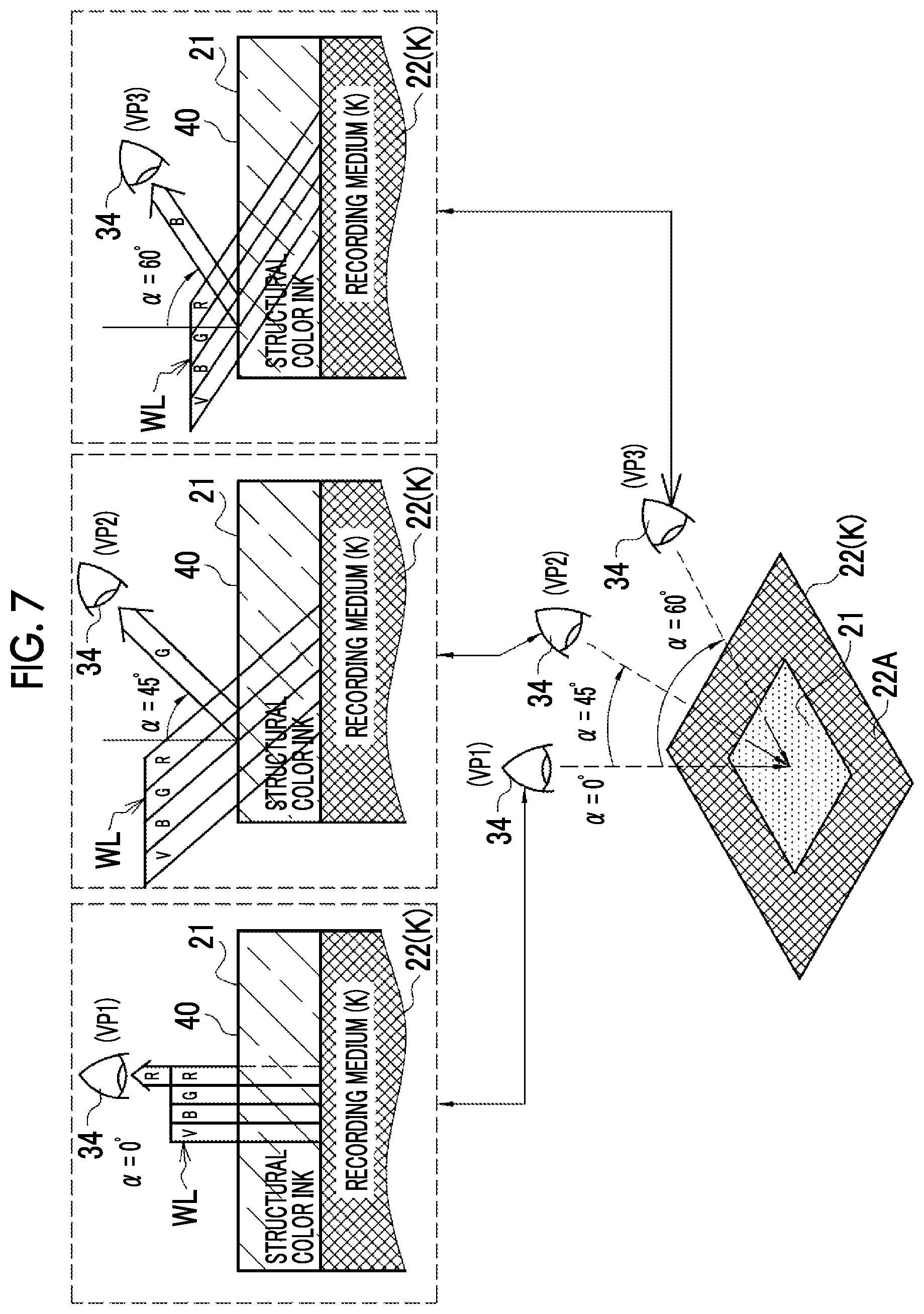 Patent US12316813 Figure 5 – Controlling display of preview print images at different angles of visual recognition by performing color conversion corresponding to the structural color ink