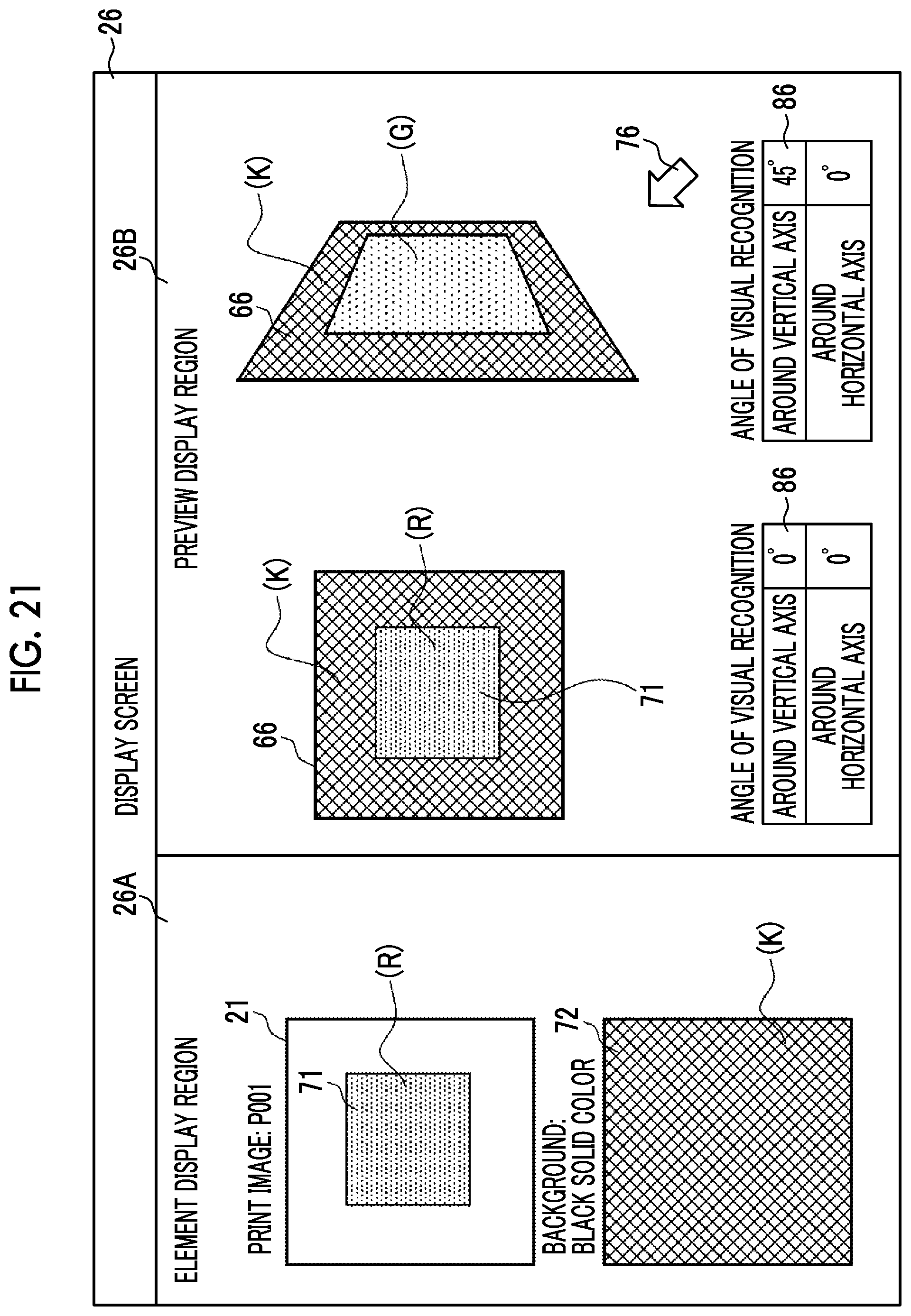Patent US12316813 Figure 19 – Controlling display of preview print images at different angles of visual recognition by performing color conversion corresponding to the structural color ink