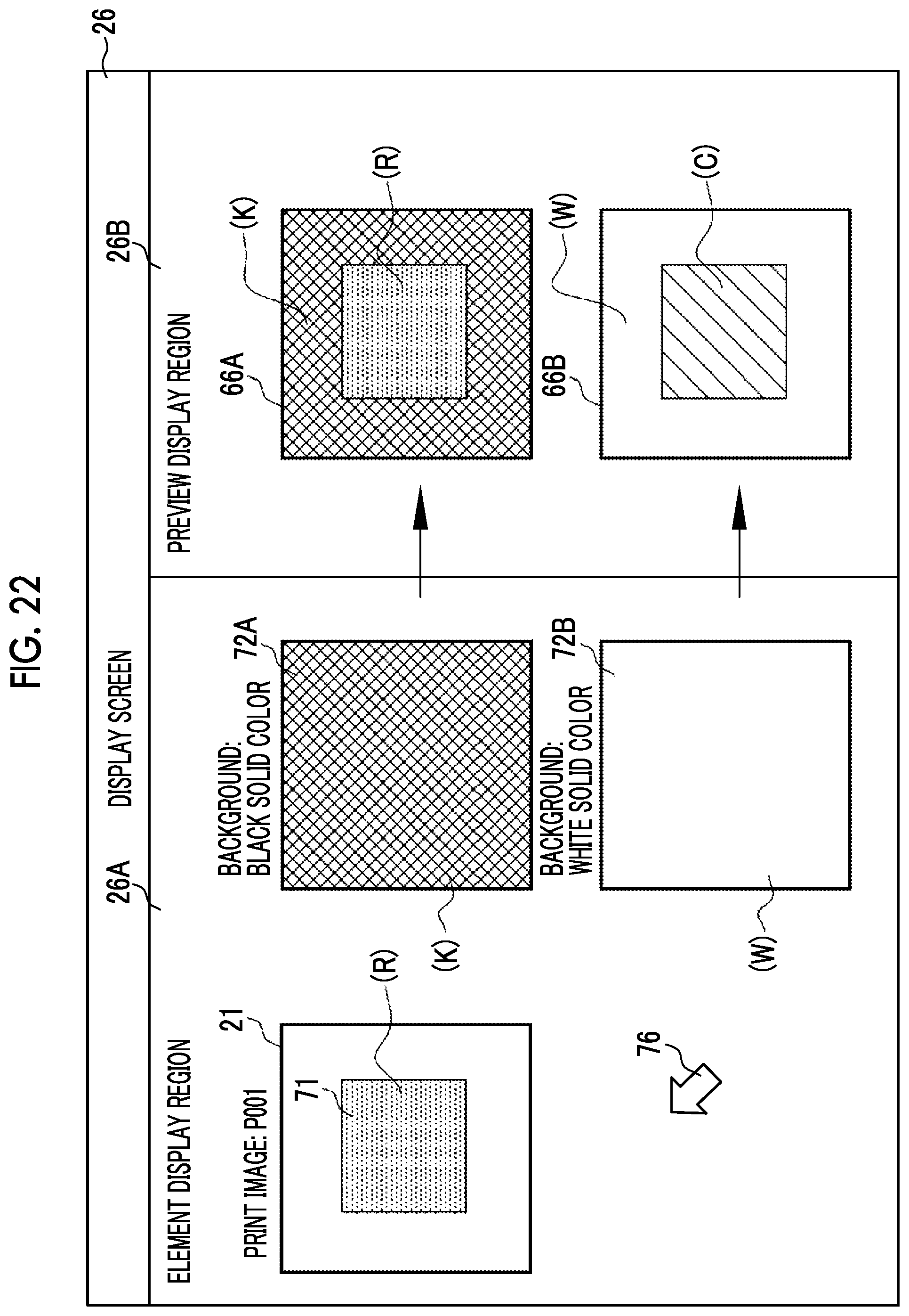 Patent US12316813 Figure 20 – Controlling display of preview print images at different angles of visual recognition by performing color conversion corresponding to the structural color ink