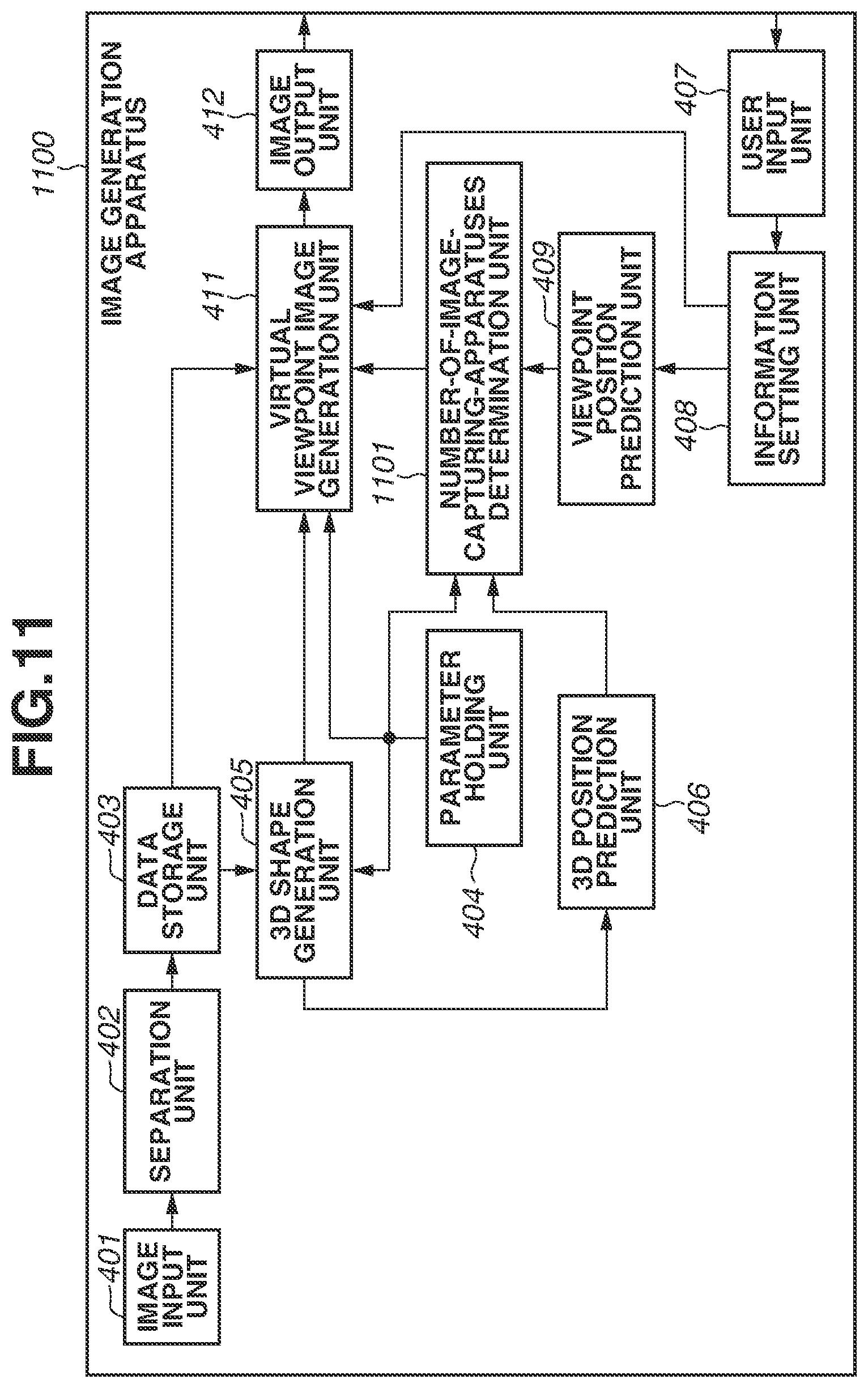 Patent US12316820 Figure 11 – Image processing apparatus, method, system, and storage medium to generate a virtual viewpoint image based on a captured image