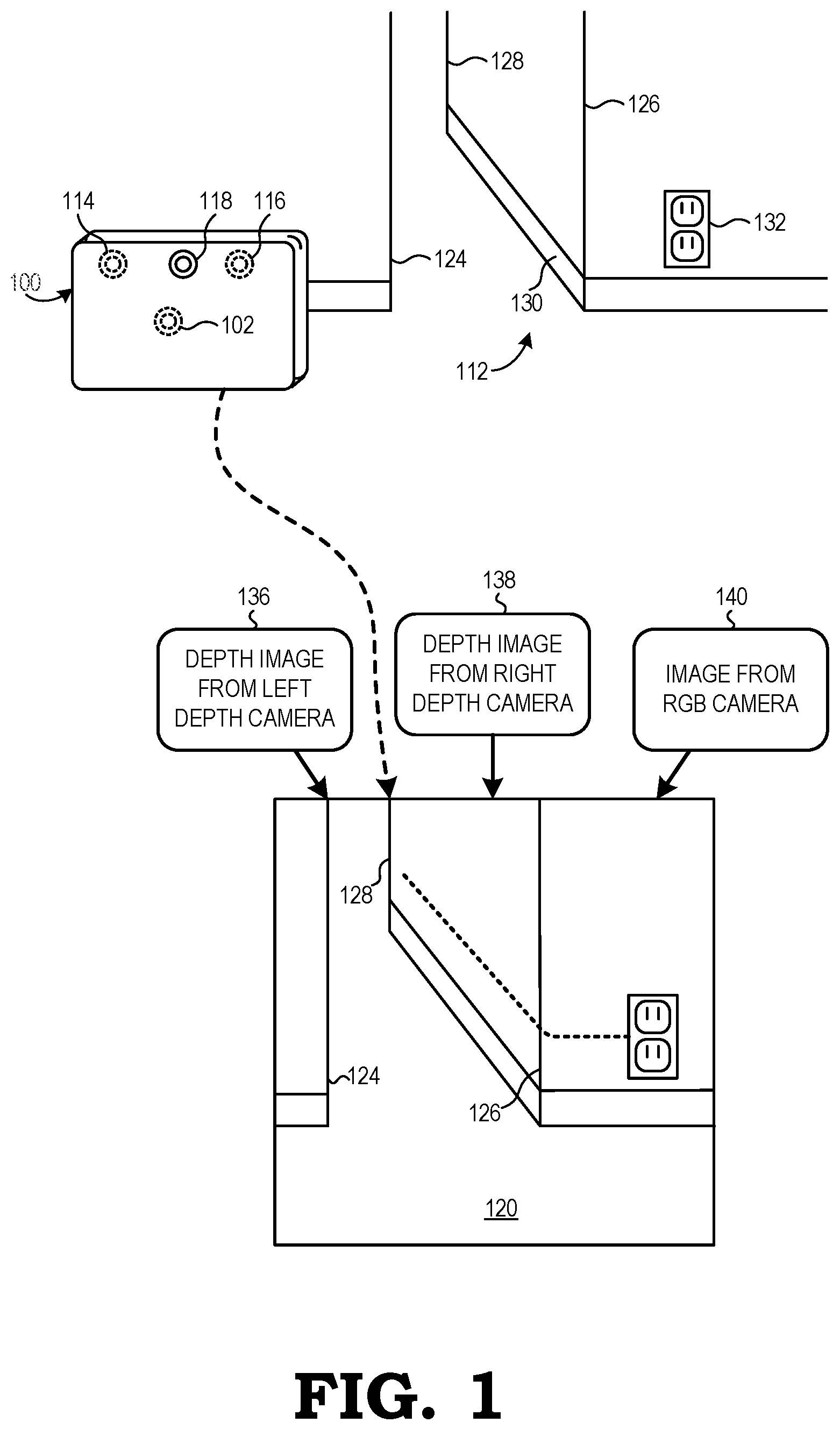 Patent US12316825 — Active stereo depth prediction based on coarse matching — Figure 1