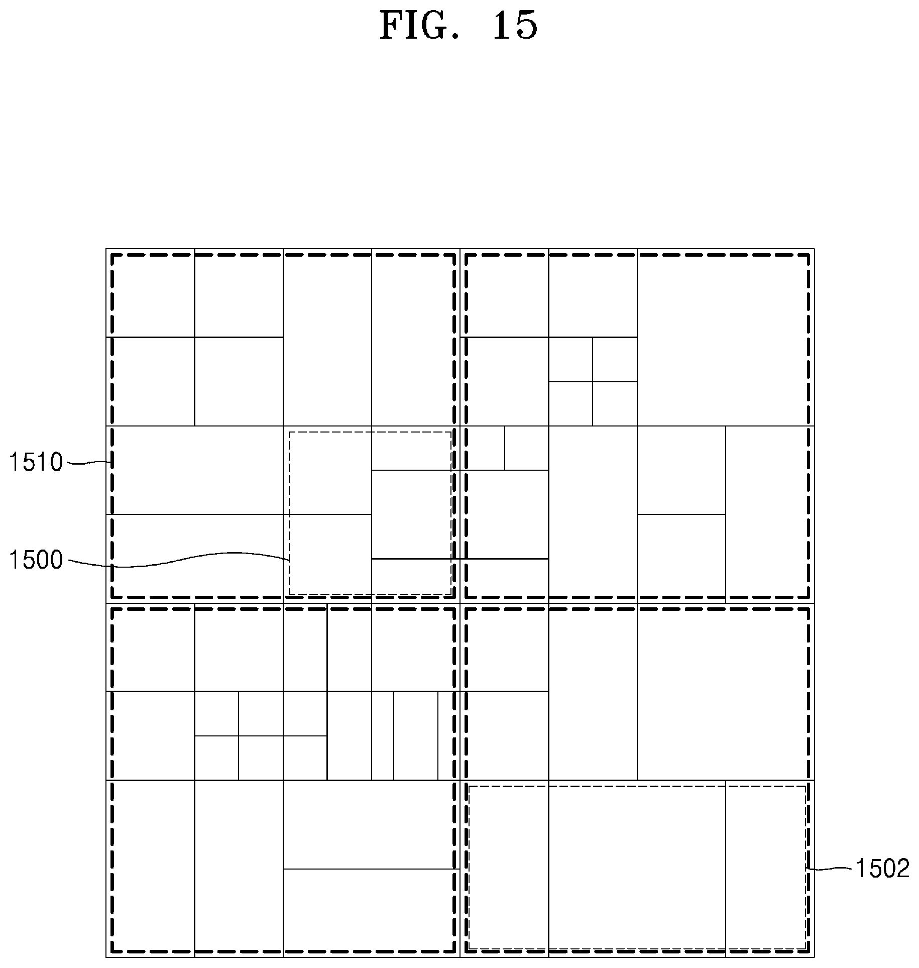 Patent US12316840 Figure 15 – Method and device for encoding video having block size set for each block shape, and method and device for decoding video