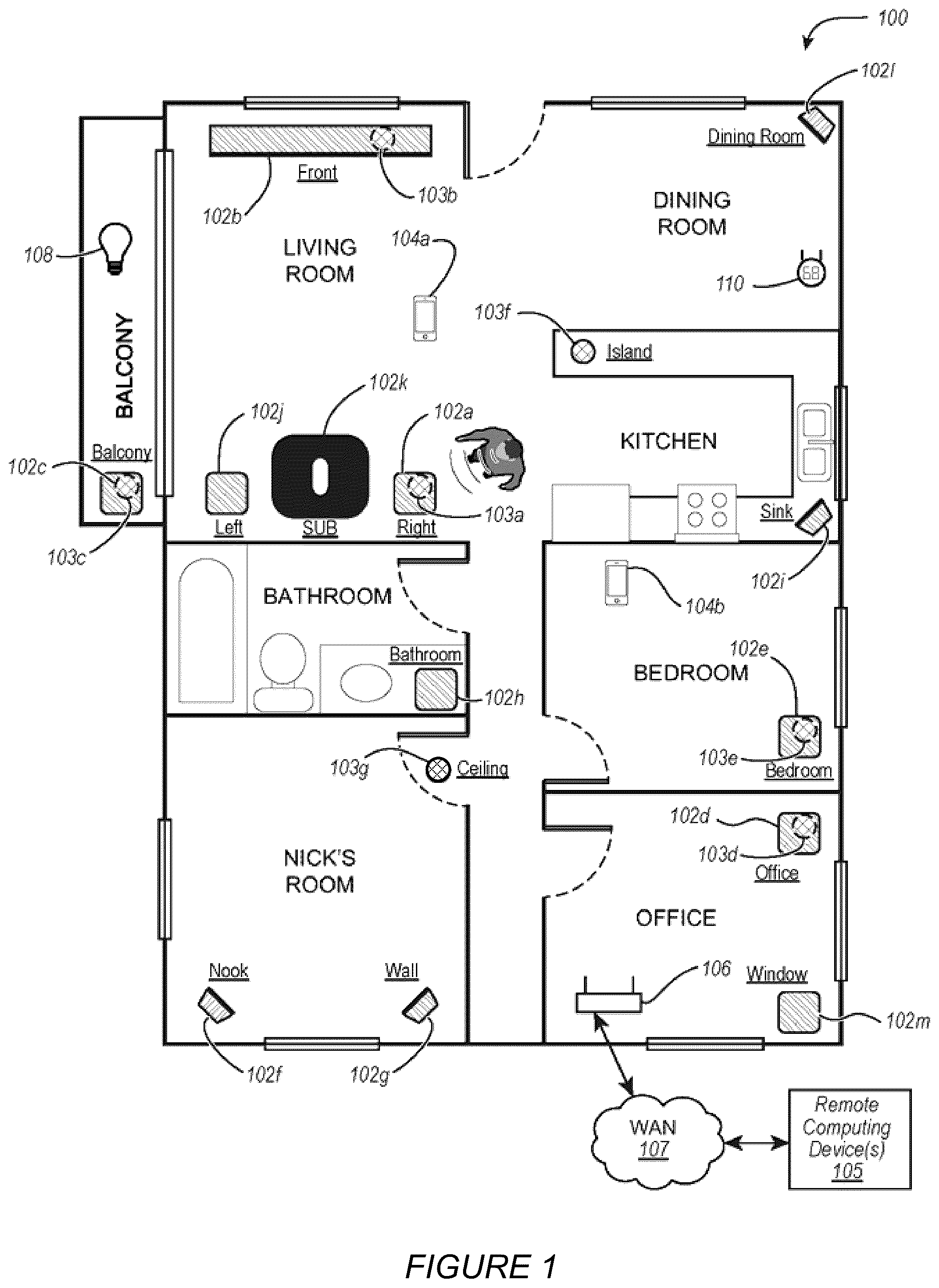 Patent US12316885 — Temporary configuration of a media playback system — Figure 1