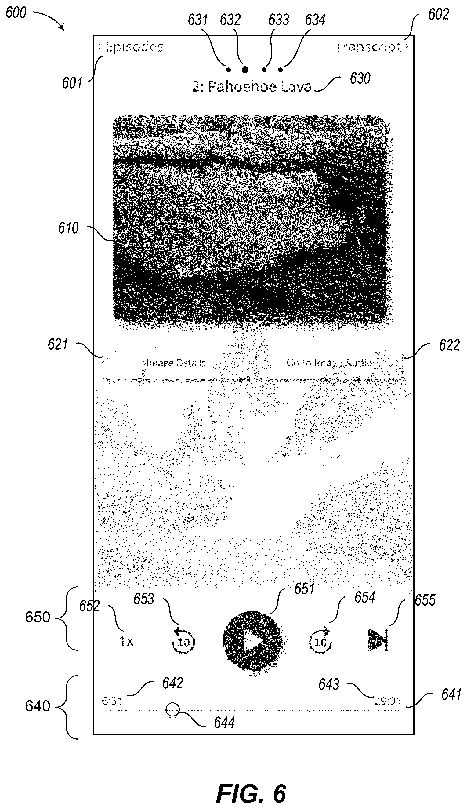 Patent US12316890 Figure 6 – Presenting an audio sequence with flexibly coupled complementary visual content, such as visual artifacts