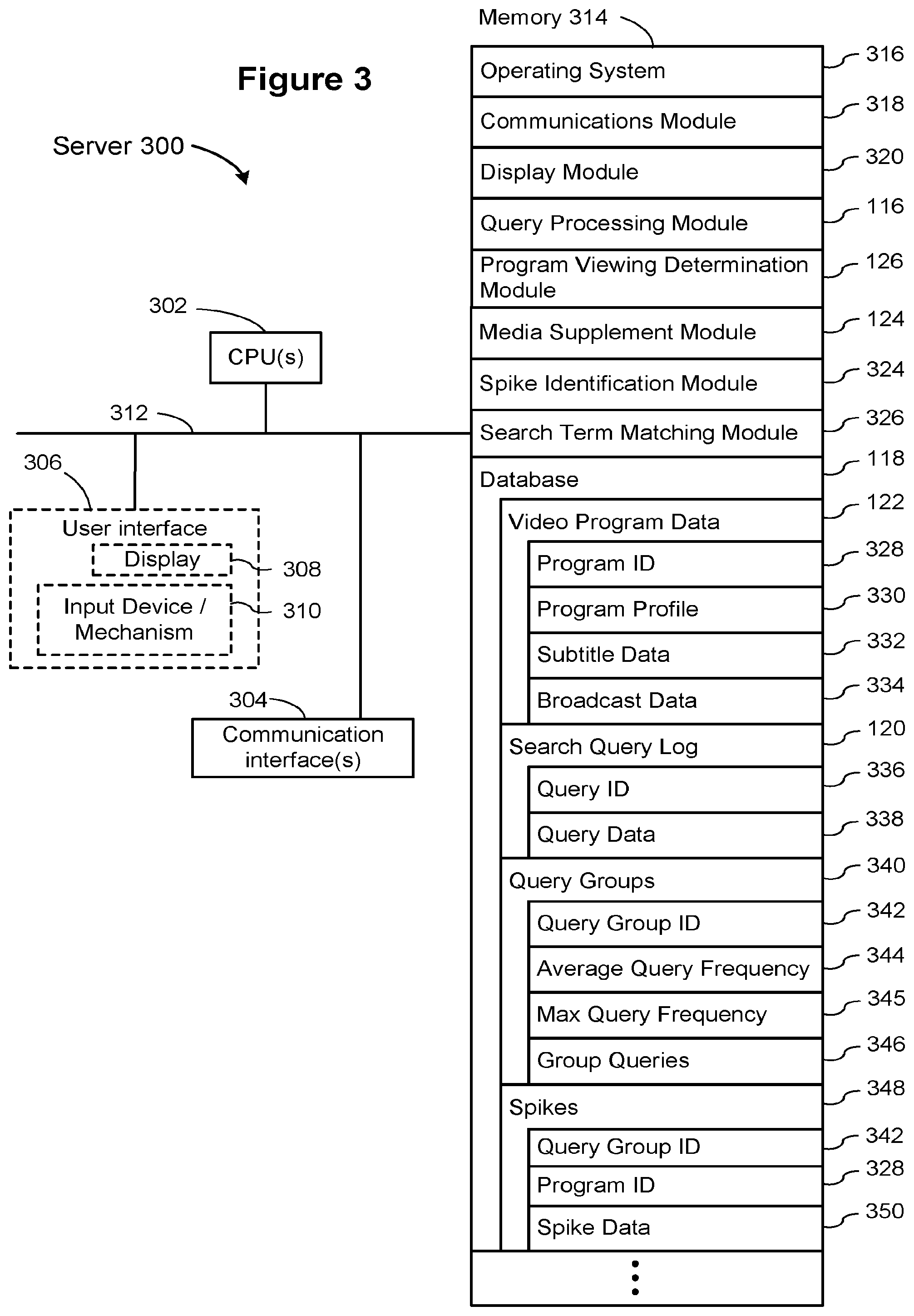 Patent US12316893 Figure 3 – Systems and methods that match search queries to television subtitles