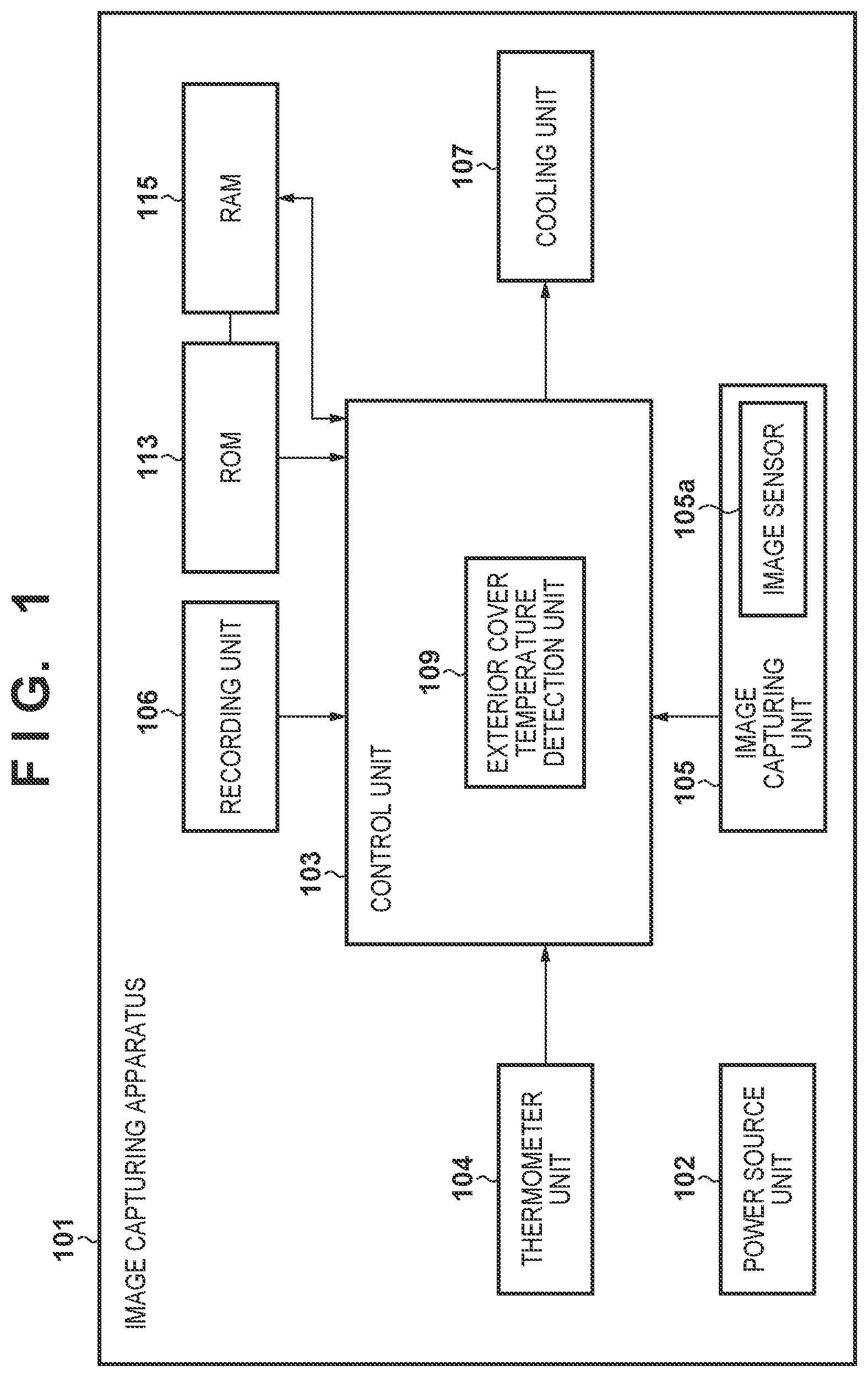 Patent US12316933 Figure 1 – Image capturing apparatus comprising cooling device and image sensor, control method for cooling device based on sensitivity of the image sensor and storage medium