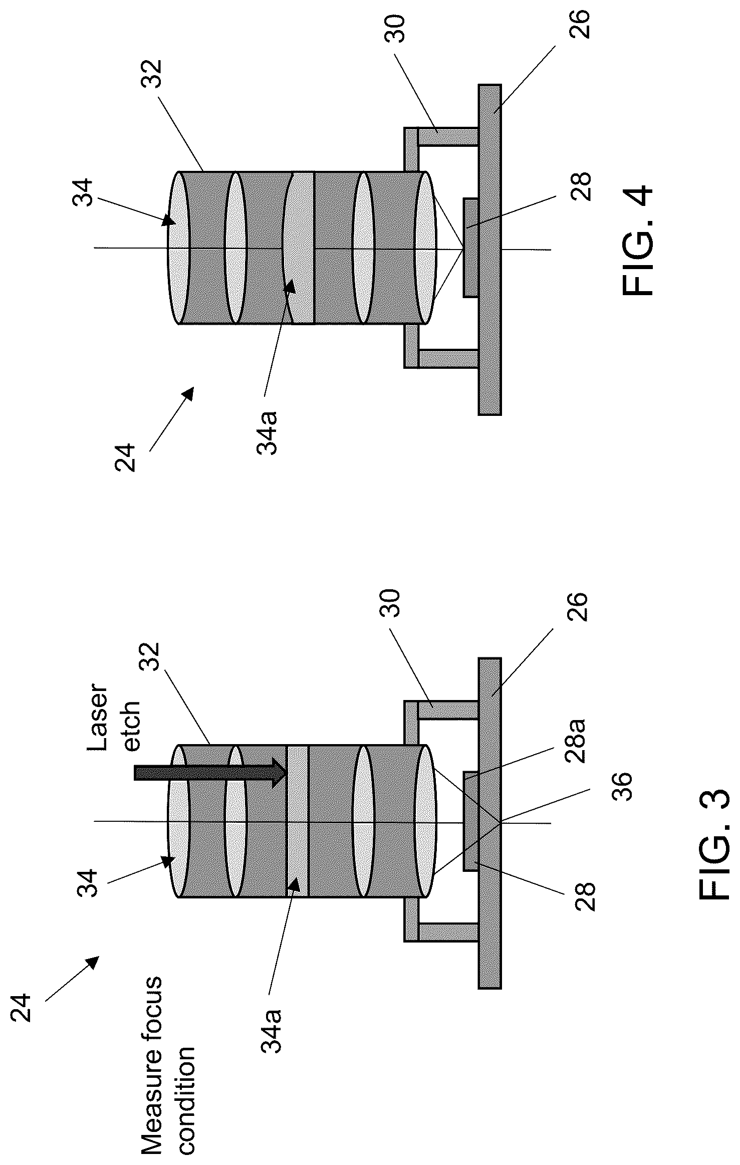 Patent US12316940 Figure 3 – Vehicular camera assembly process using laser etching for active focusing after lens is secured relative to imager