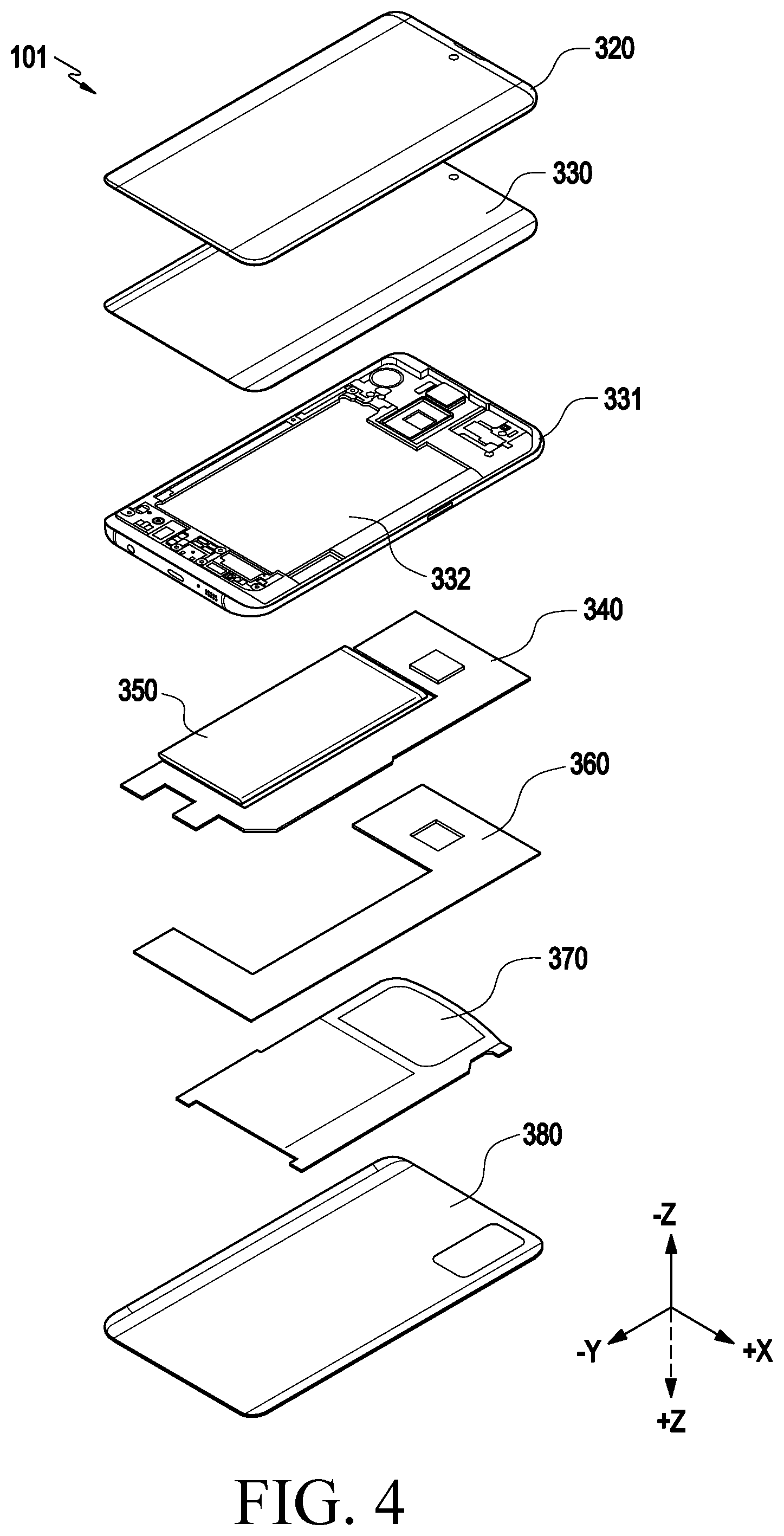 Patent US12316947 Figure 4 – Electronic device comprising antenna module disposed in camera module