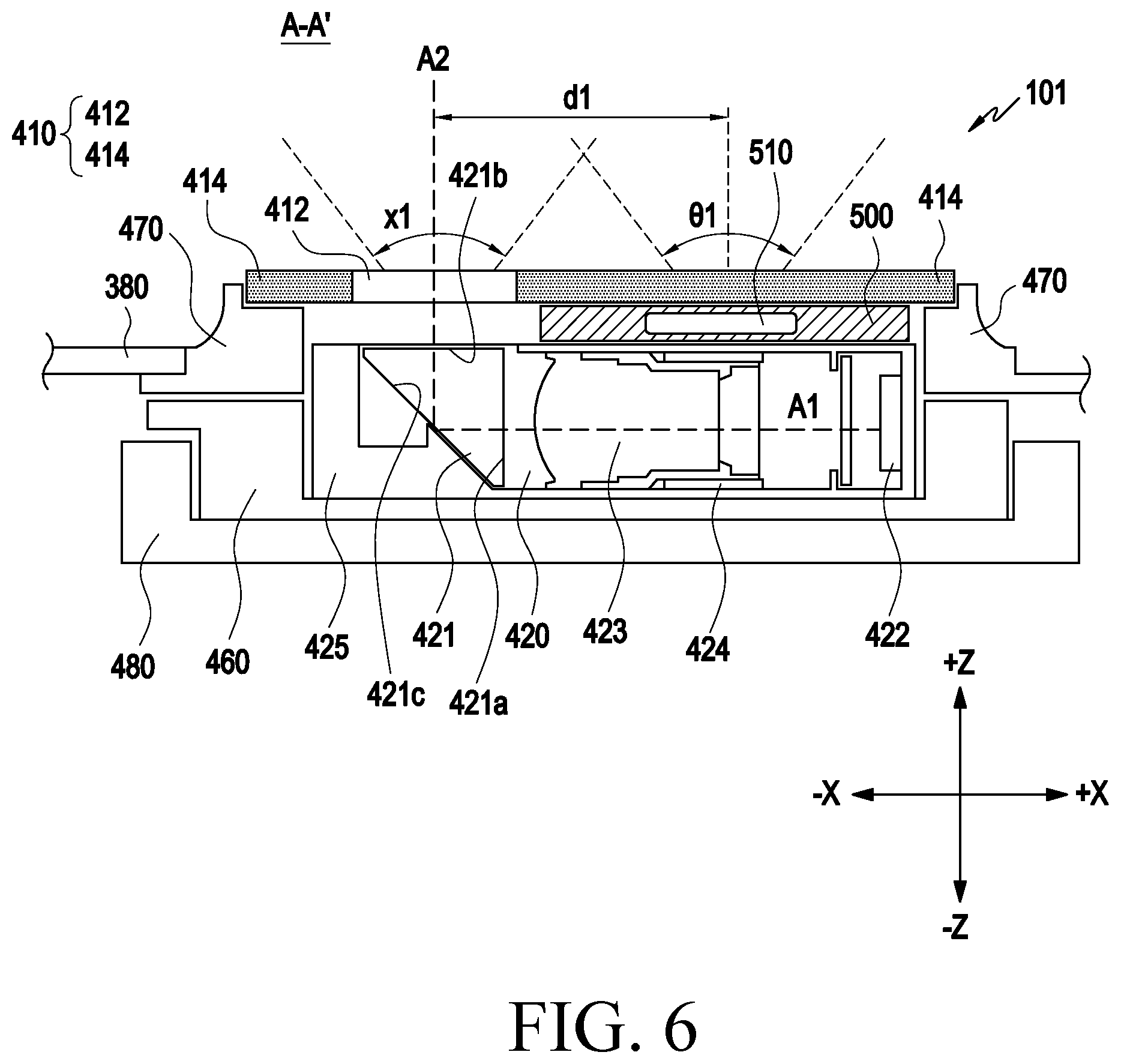 Patent US12316947 Figure 6 – Electronic device comprising antenna module disposed in camera module
