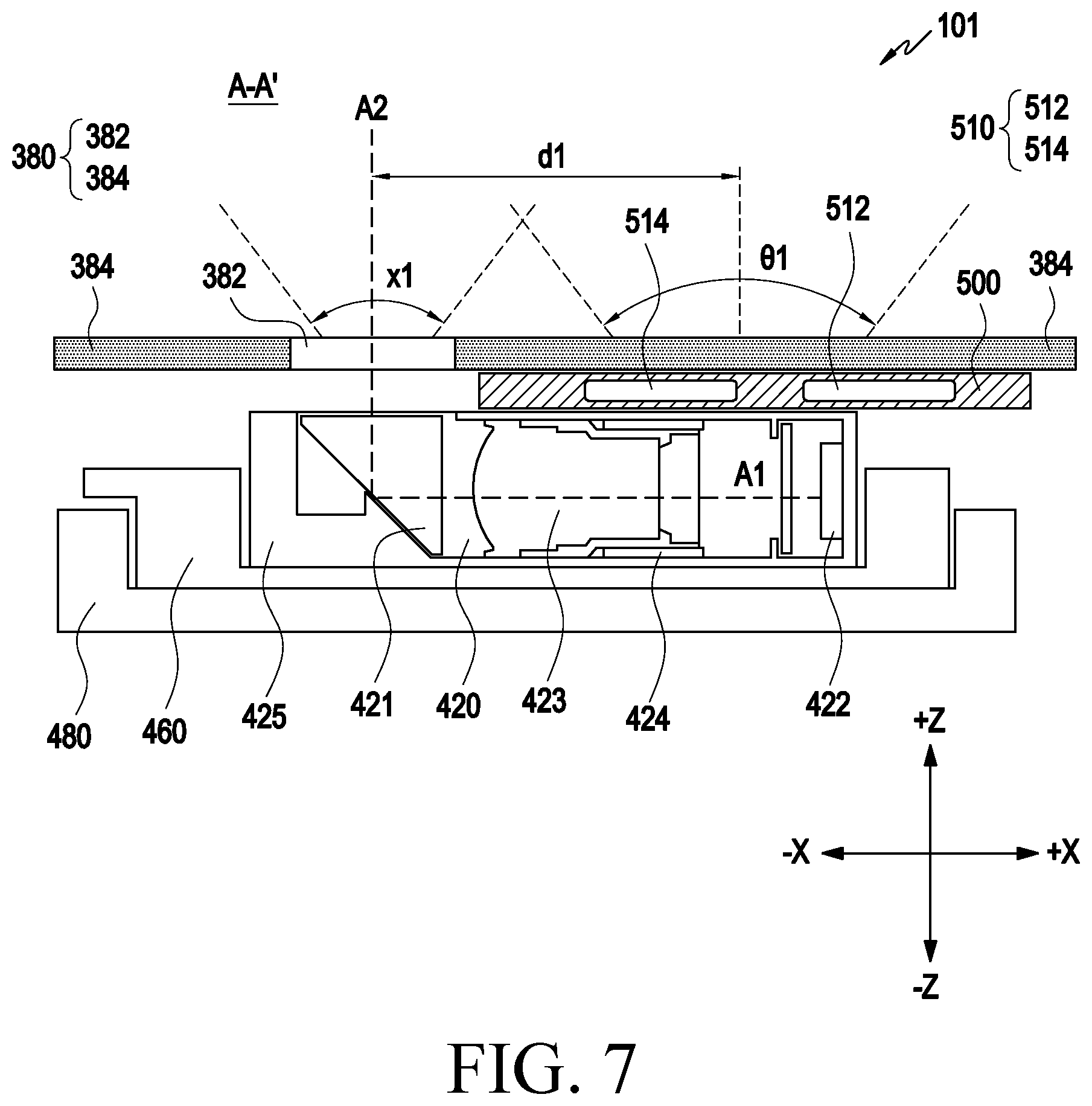 Patent US12316947 Figure 7 – Electronic device comprising antenna module disposed in camera module
