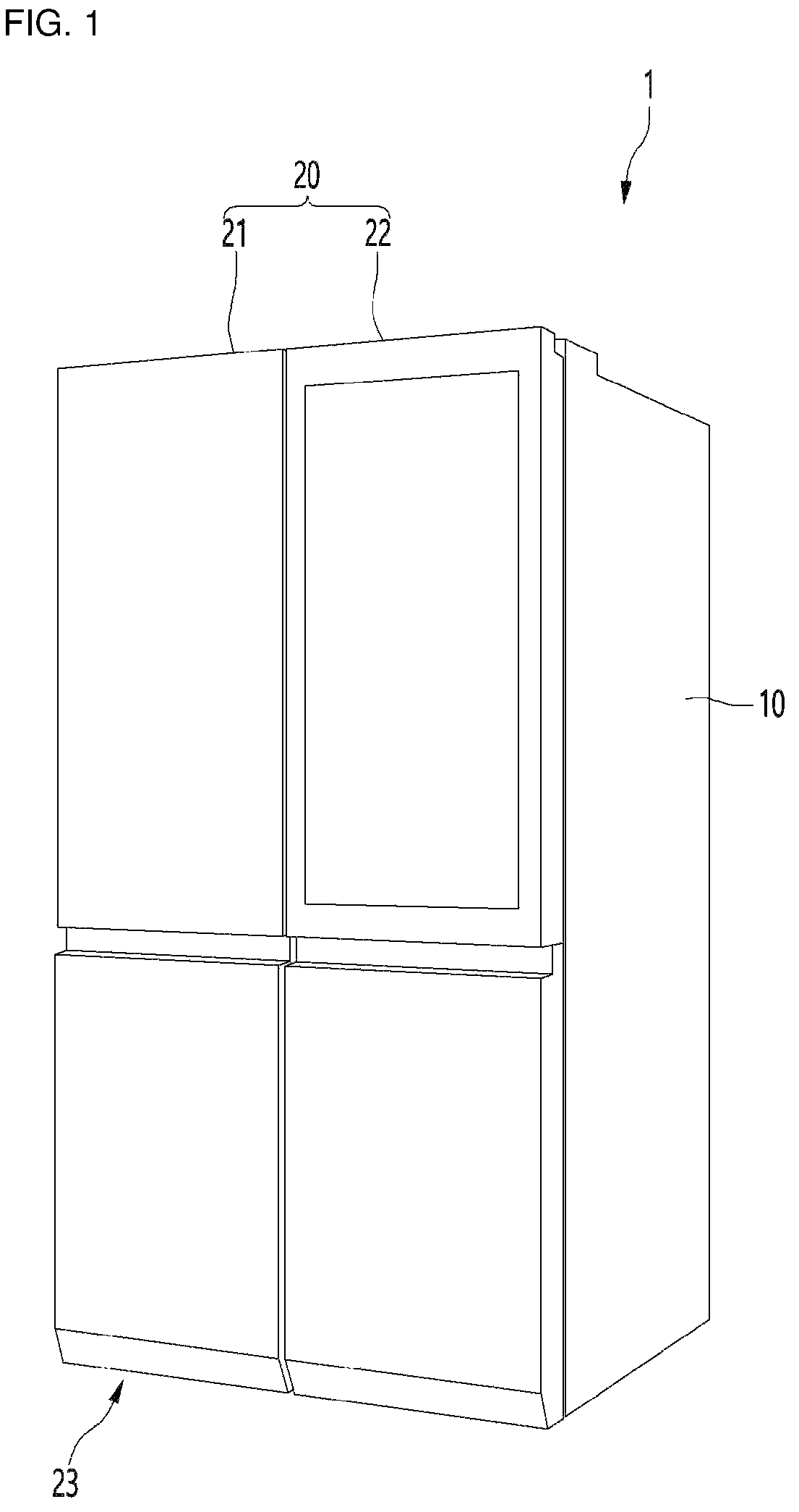 Patent US12316983 Figure 1 – Refrigerator