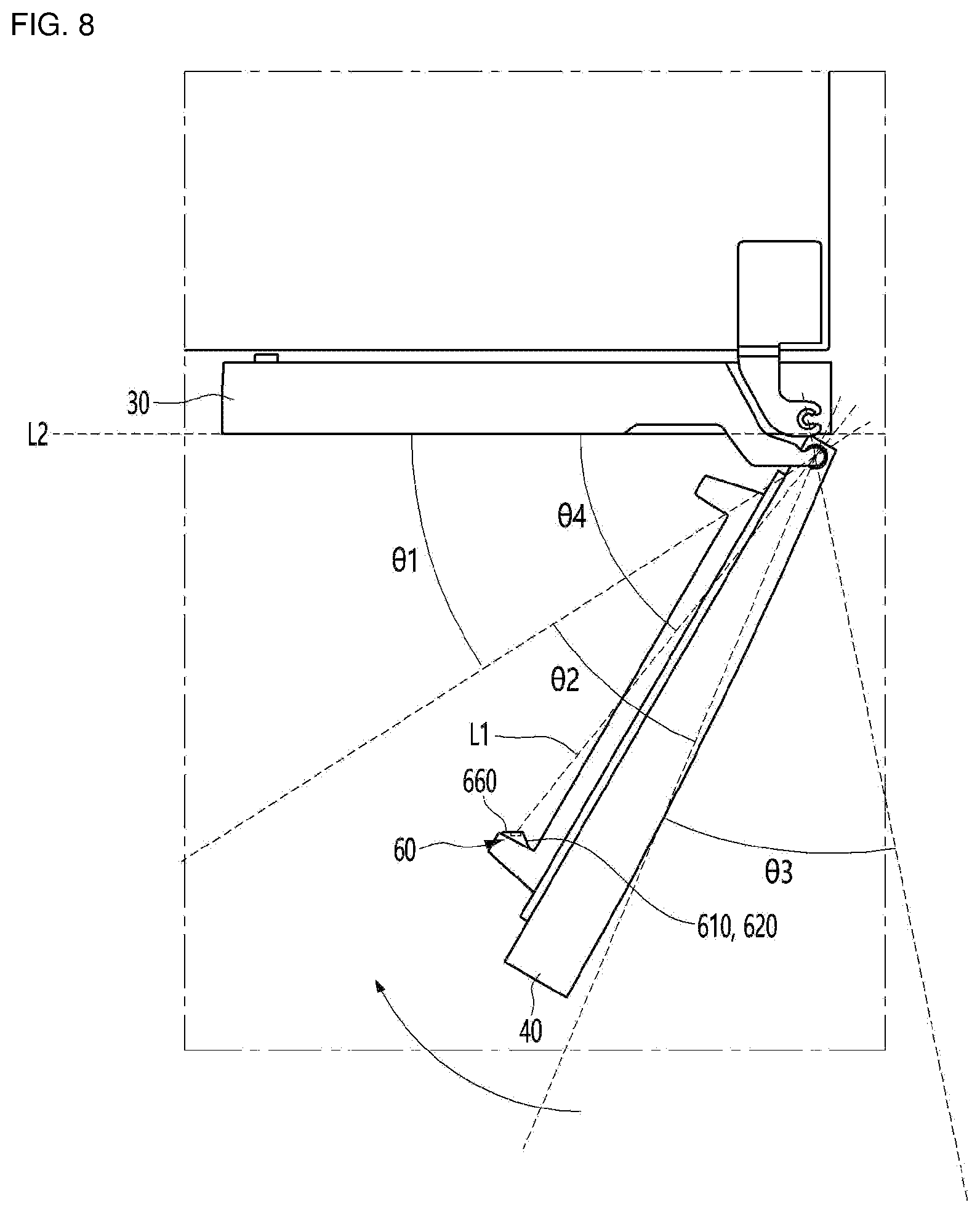 Patent US12316983 Figure 8 – Refrigerator