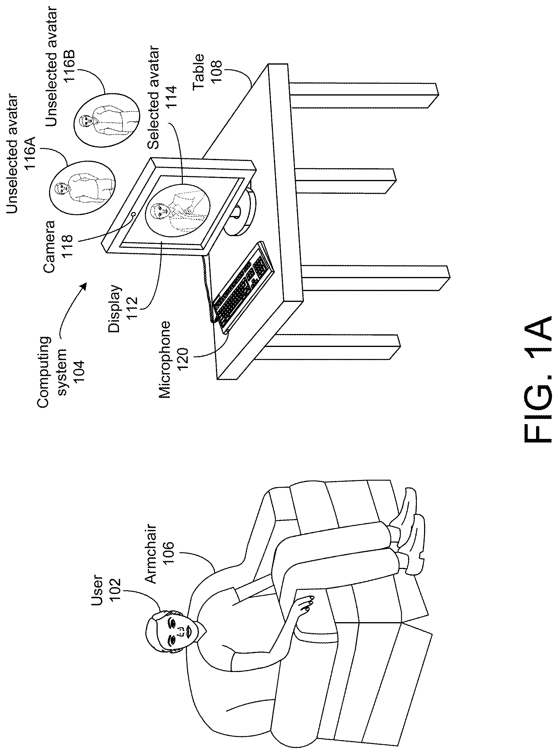 Patent US12317002 Figure 1 – Selecting avatar for videoconference