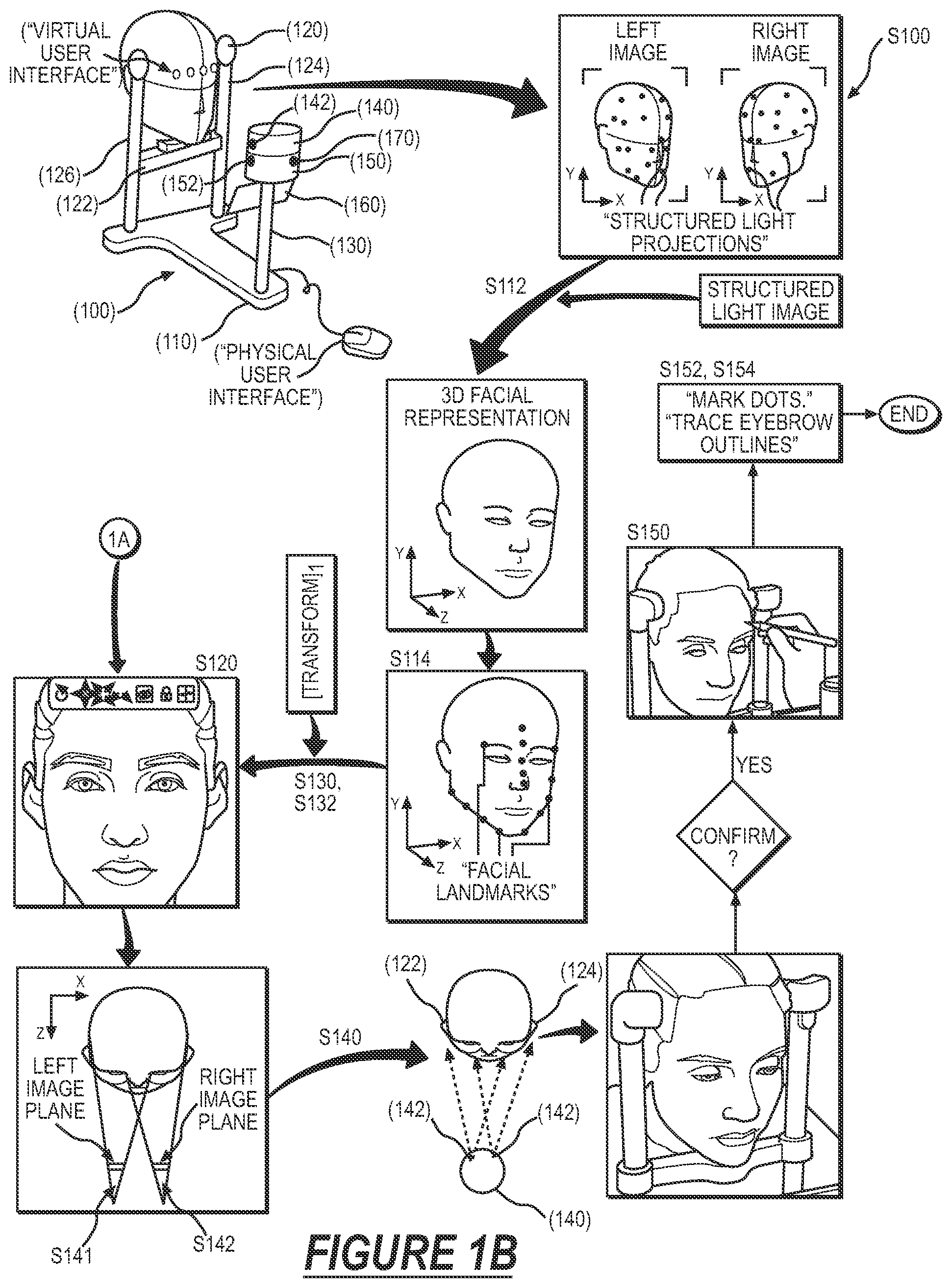 Patent US12317009 Figure 2 – System and method for guiding eyebrow shaping with projected light
