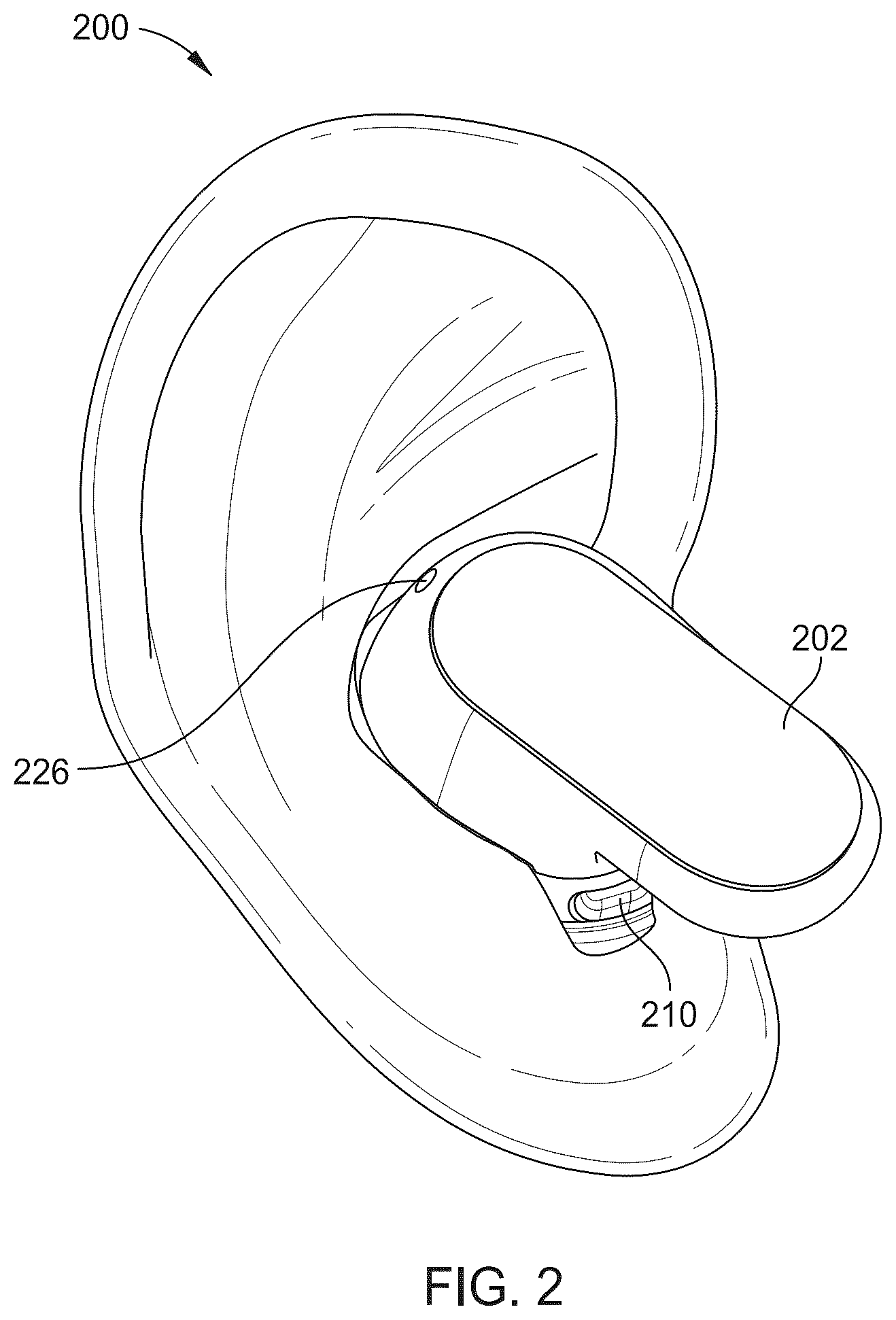Patent US12317022 Figure 2 – Raised feature on earbud body