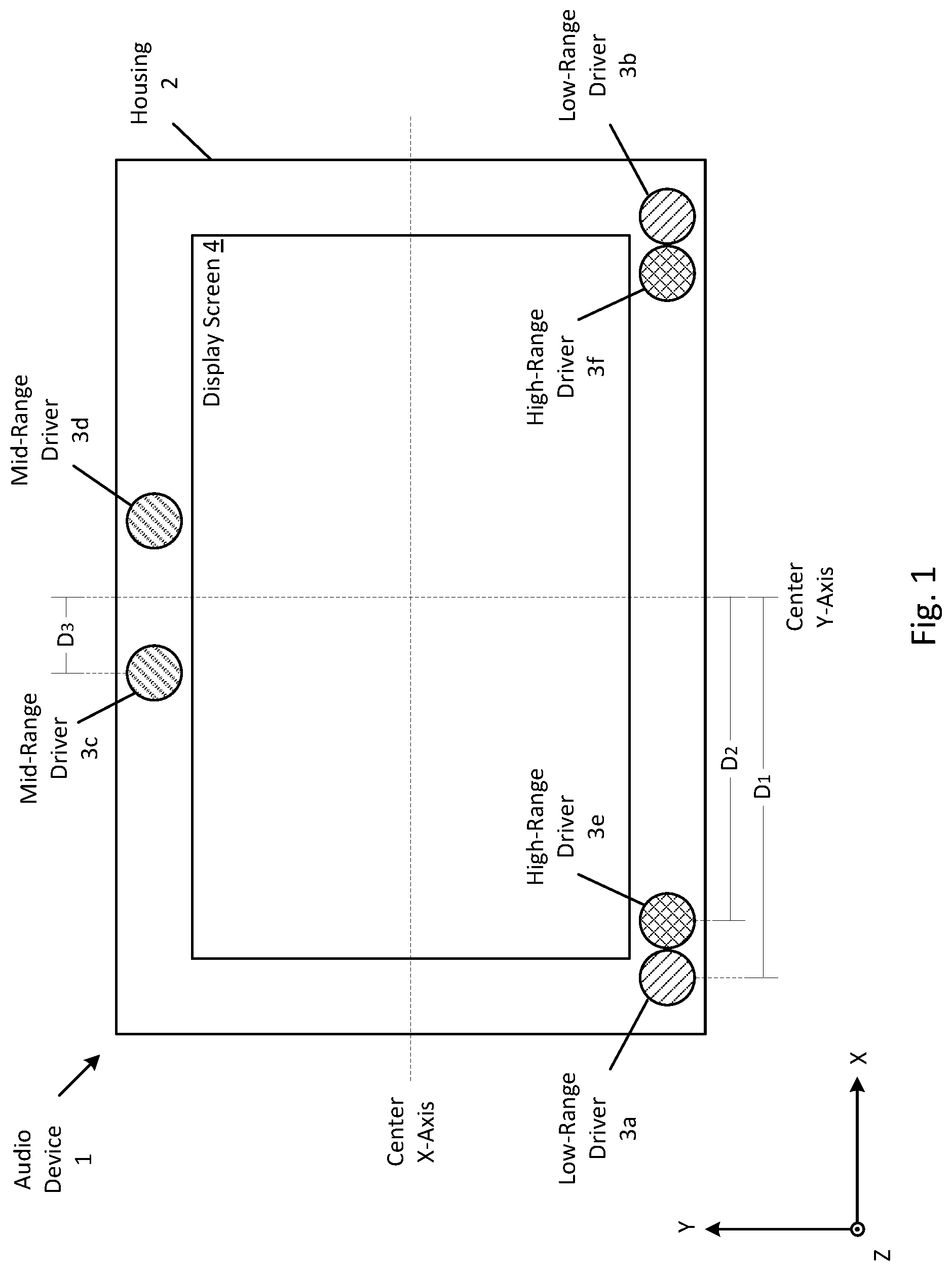Patent US12317028 Figure 1 – Speaker driver arrangement for implementing cross-talk cancellation