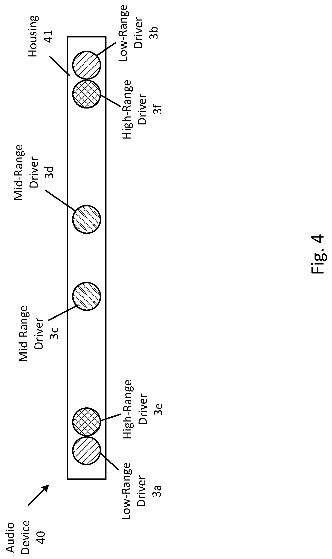Patent US12317028 Figure 4 – Speaker driver arrangement for implementing cross-talk cancellation