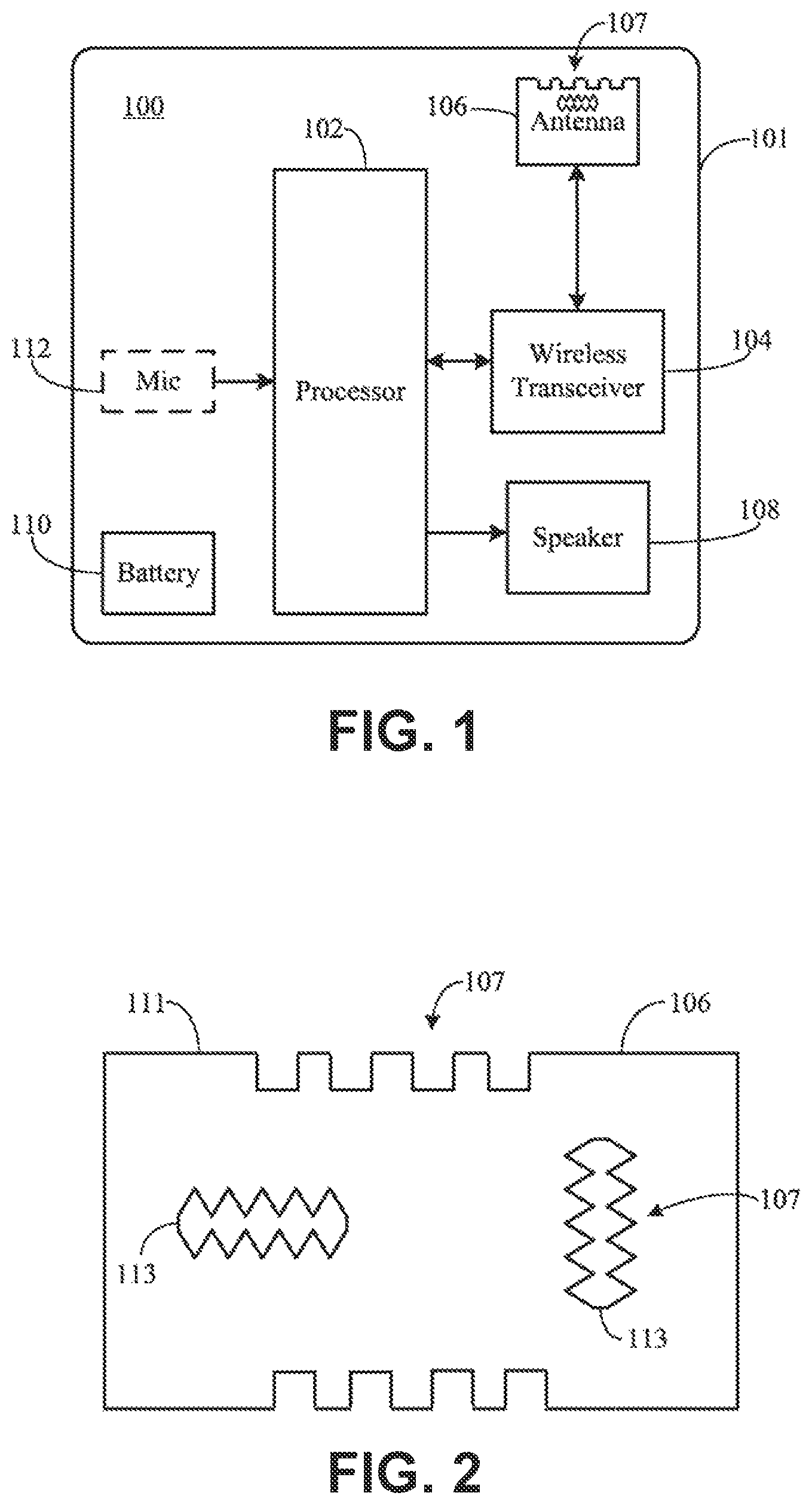 Patent US12317038 Figure 1 – Ear-worn electronic hearing device incorporating an antenna with cutouts