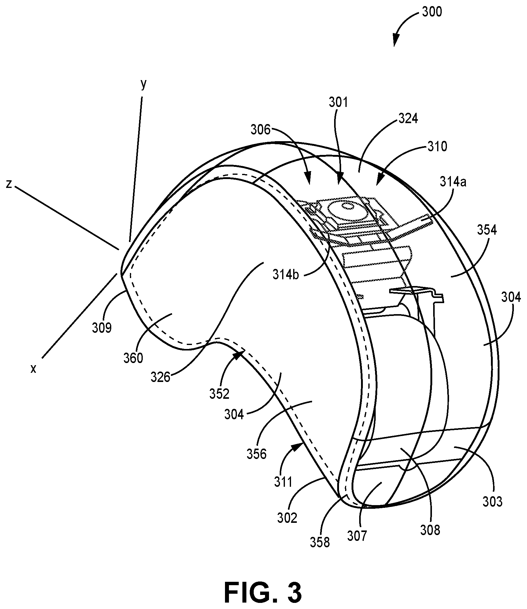 Patent US12317038 Figure 2 – Ear-worn electronic hearing device incorporating an antenna with cutouts
