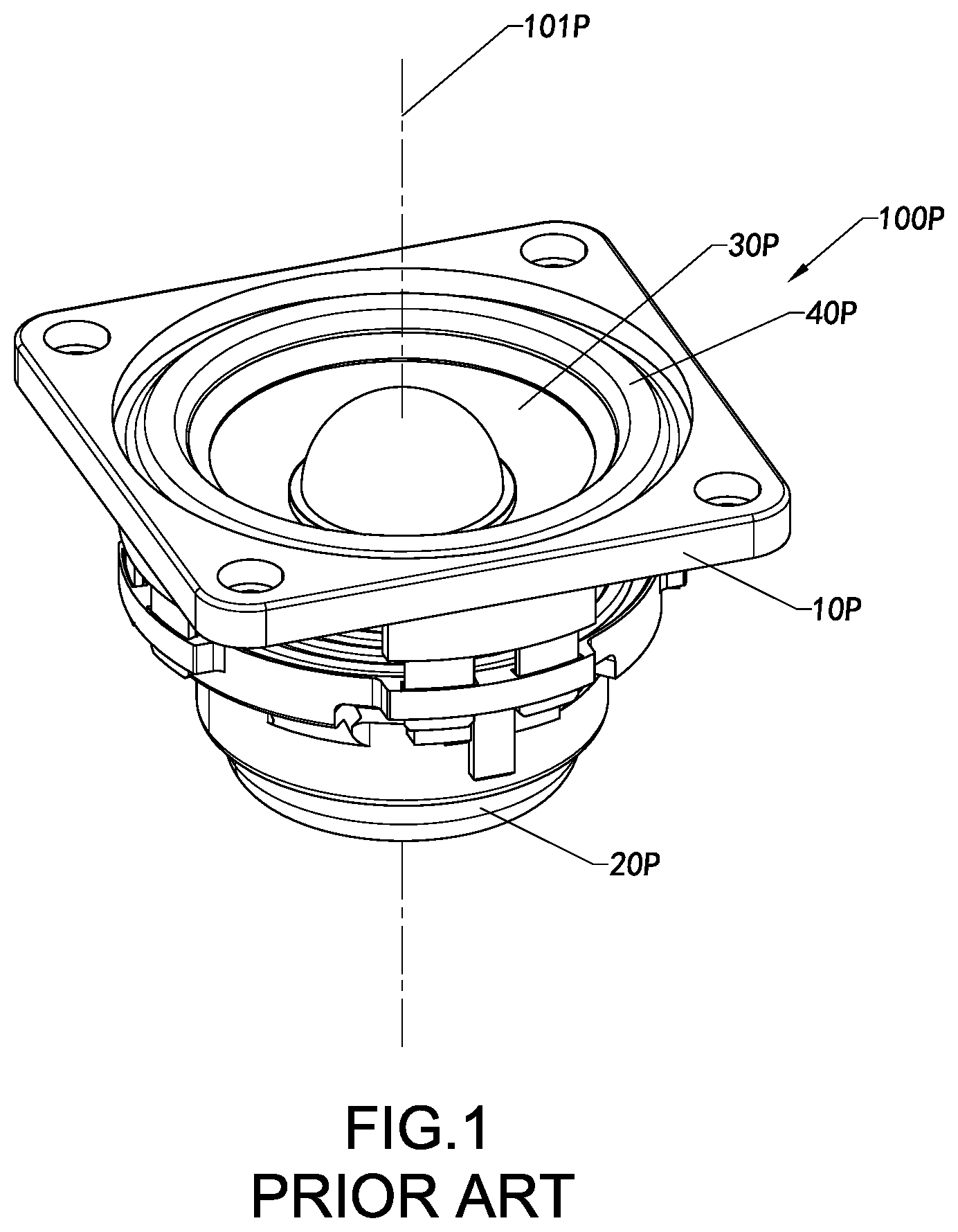 Patent US12317049 Figure 1 – Loudspeaker and assembly method therefor, vibration mechanism, and loudspeaker device