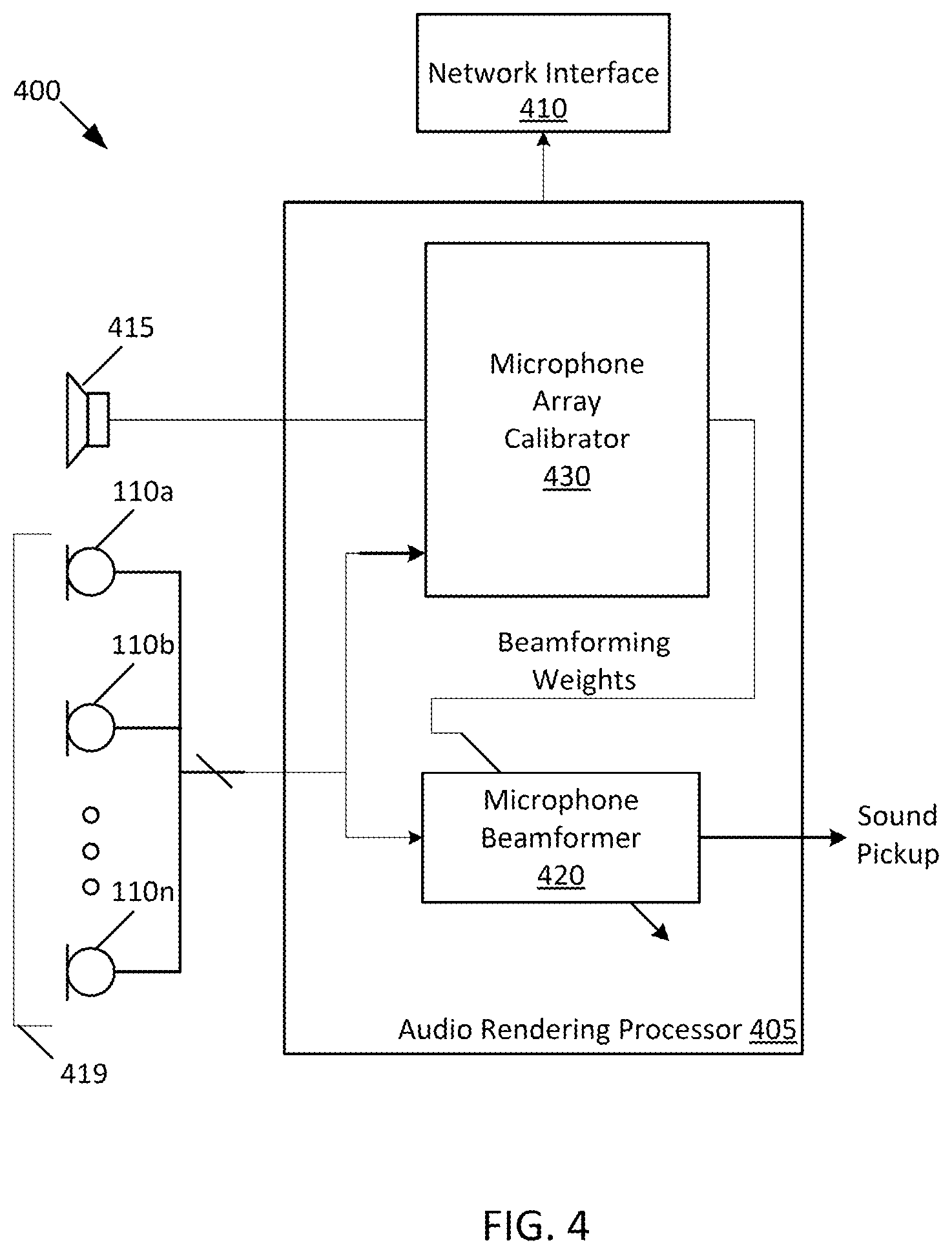 Patent US12317057 Figure 6 – Self-calibrating microphone and loudspeaker arrays for wearable audio devices