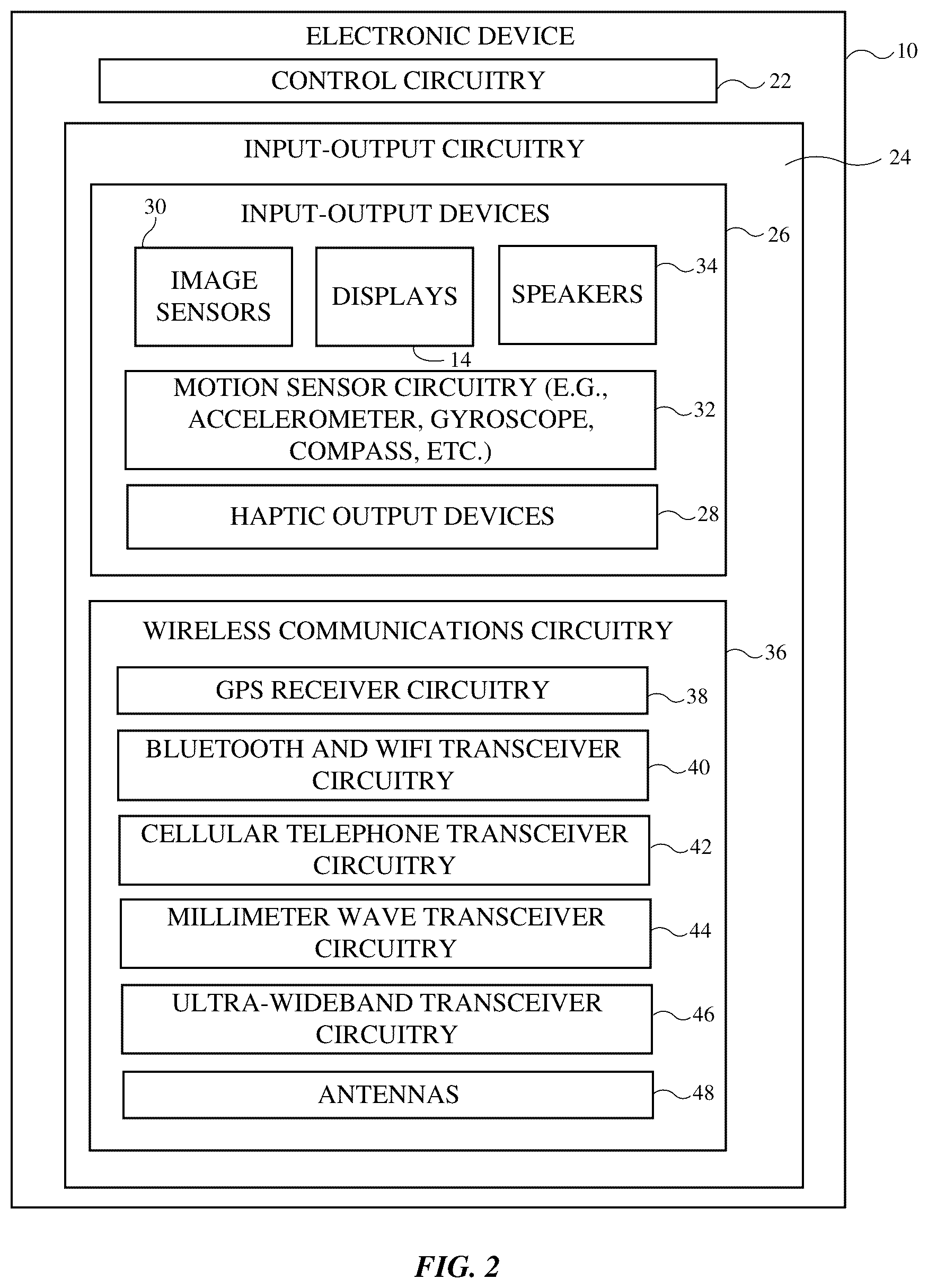 Patent US12317157 Figure 2 – Tracking systems with electronic devices and tags
