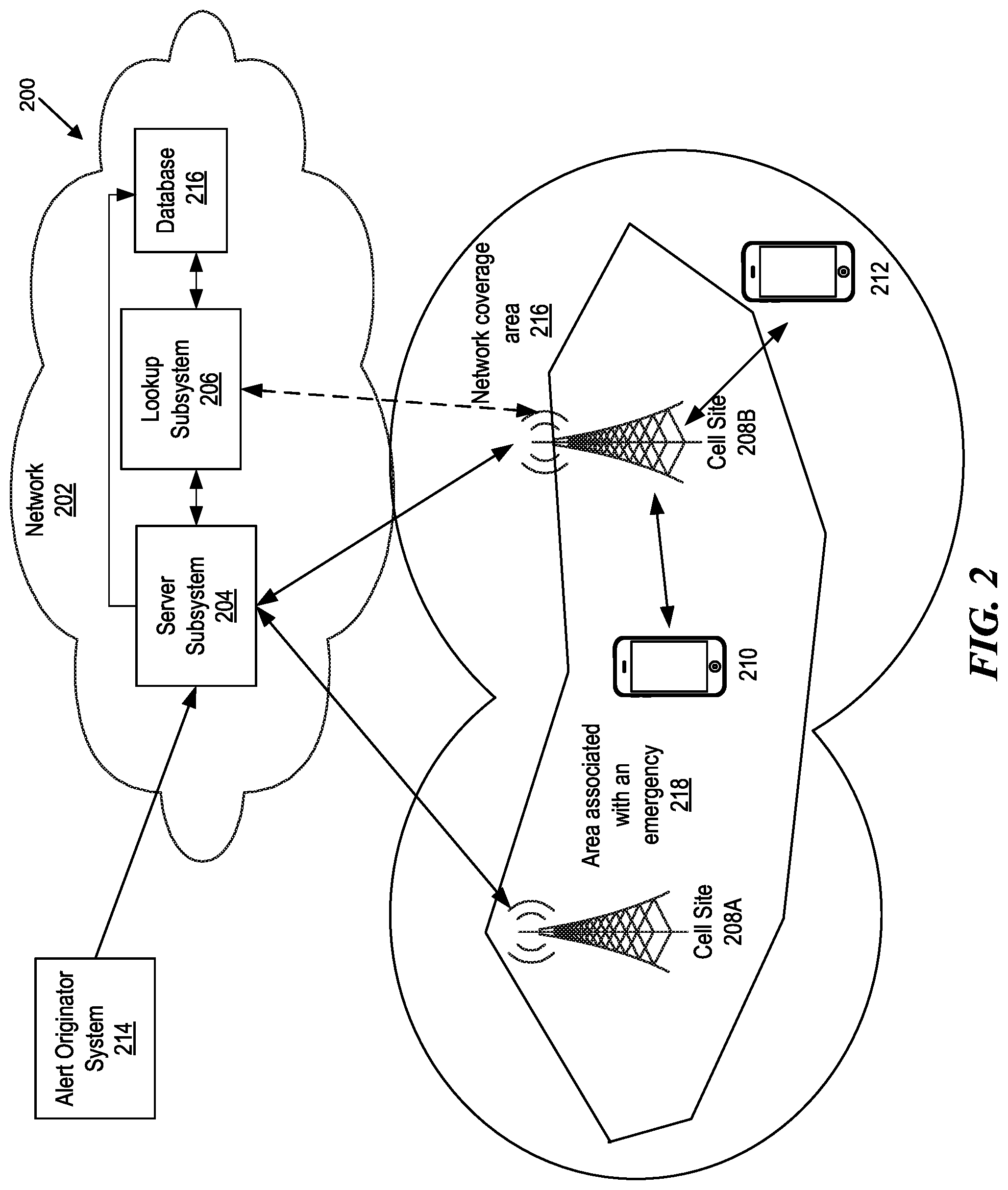 Patent US12317163 Figure 2 – Providing additional information for emergency alerts via wireless networks