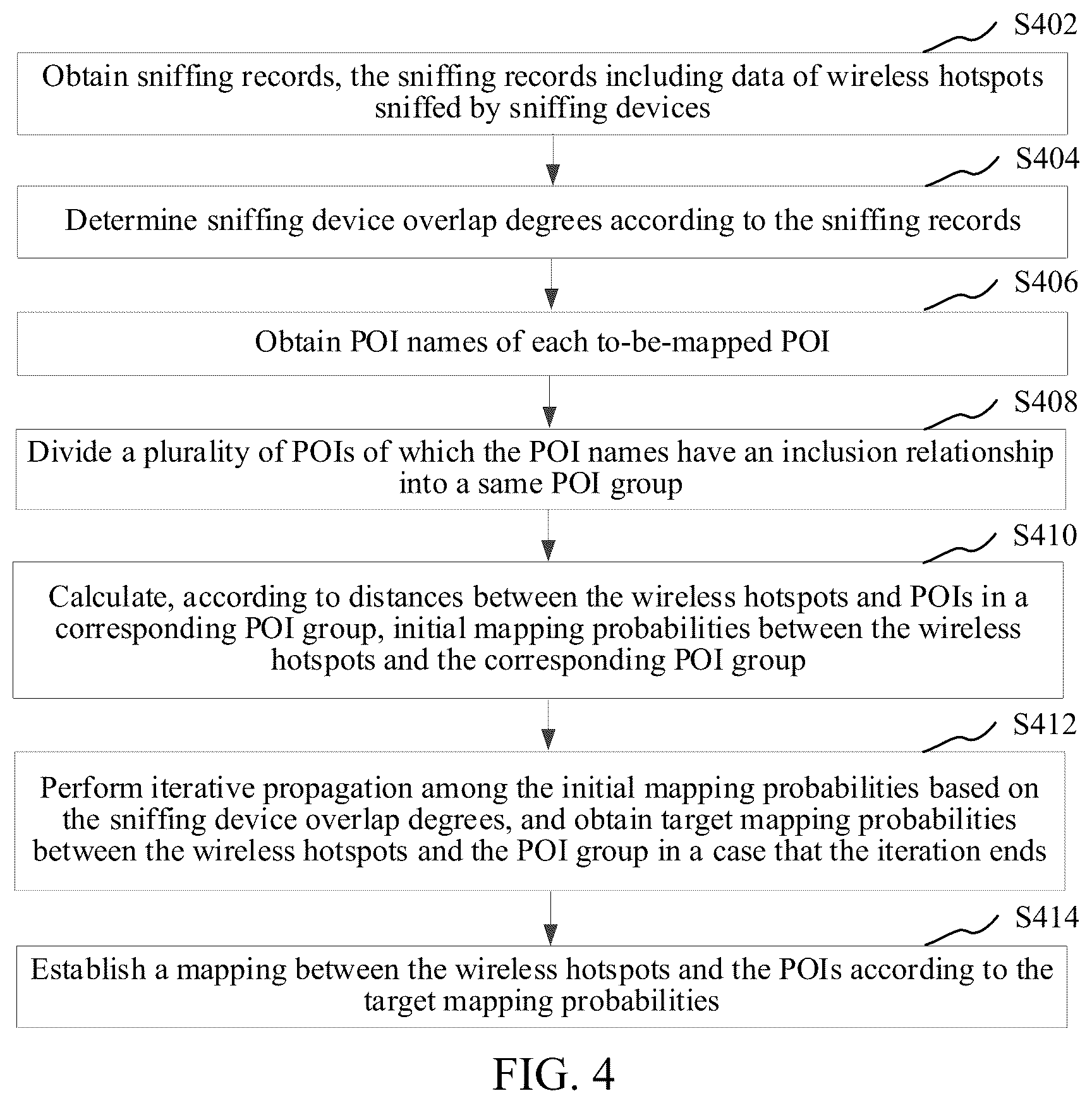 Patent US12317184 Figure 3 – Method and apparatus for mapping wireless hotspots and points of interest, computer-readable storage medium, and computer device
