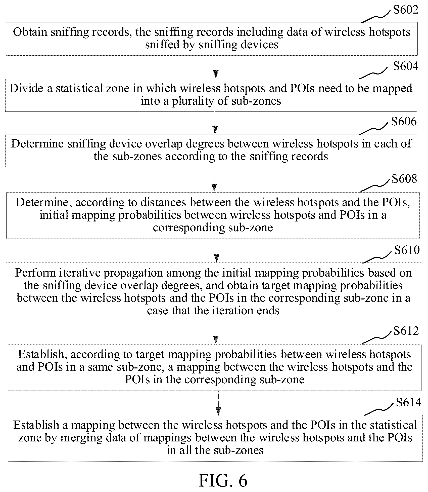 Patent US12317184 Figure 5 – Method and apparatus for mapping wireless hotspots and points of interest, computer-readable storage medium, and computer device