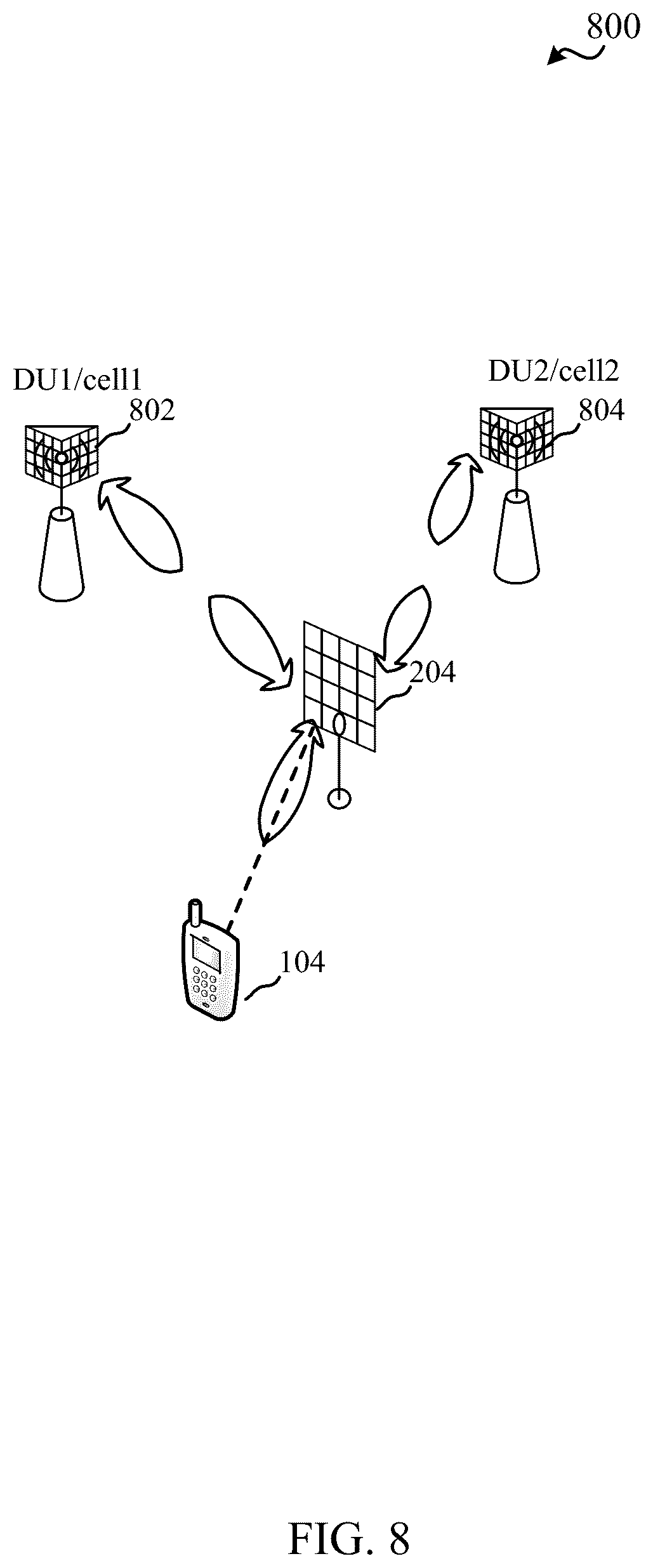 Patent US12317265 Figure 8 – Techniques for using repeaters with multiple upstream nodes in wireless communications