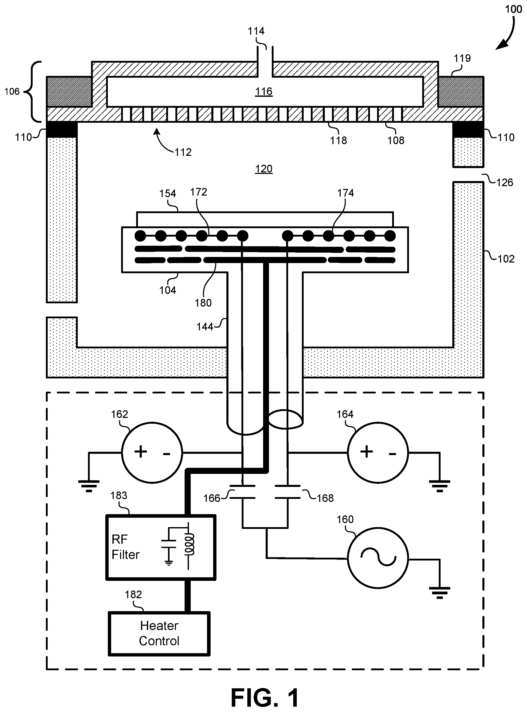 Patent US12317378 Figure 1 – Multi-zone heater control for wafer processing equipment