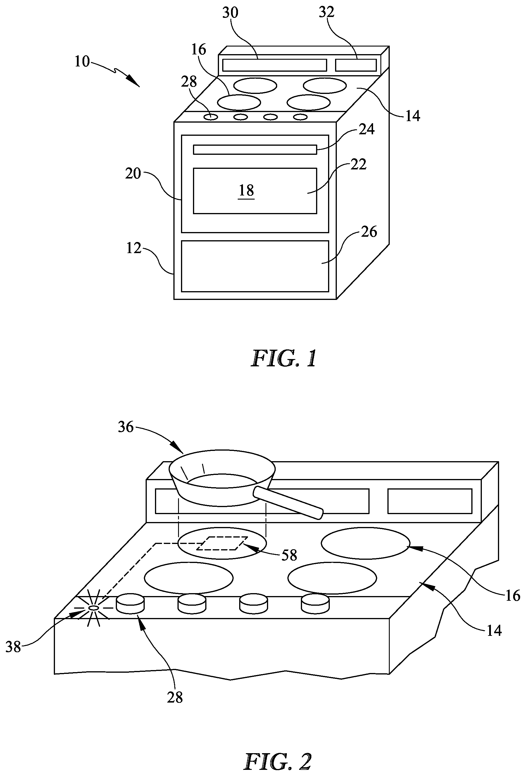 Patent US12317379 Figure 1 – Cooking container sensing for ignition triggering and programmed cooking