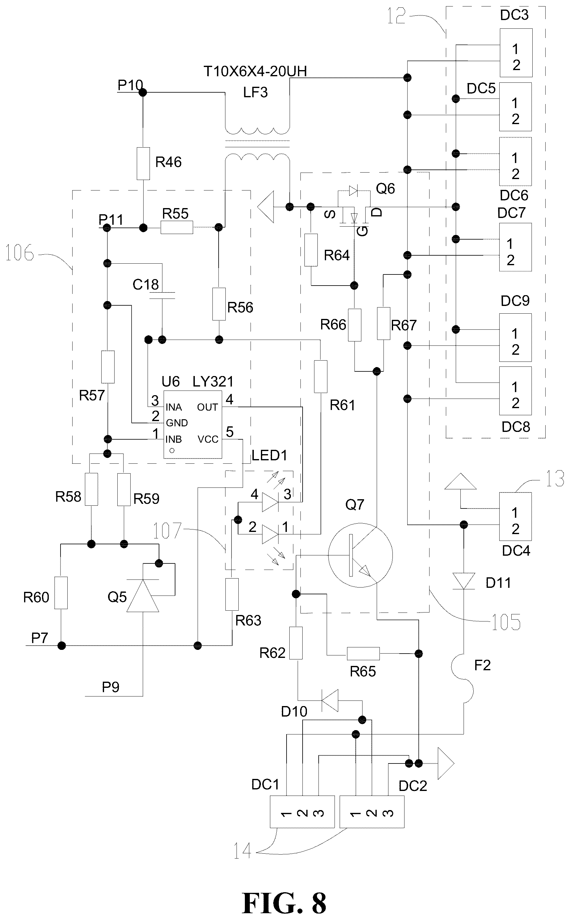 Patent US12317381 Figure 8 – Centralized control power supply and system