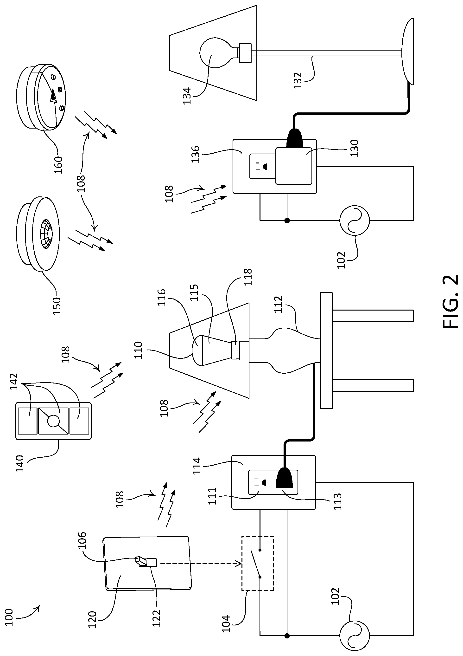 Patent US12317390 Figure 2 – Faceplate remote control device for use in a load control system