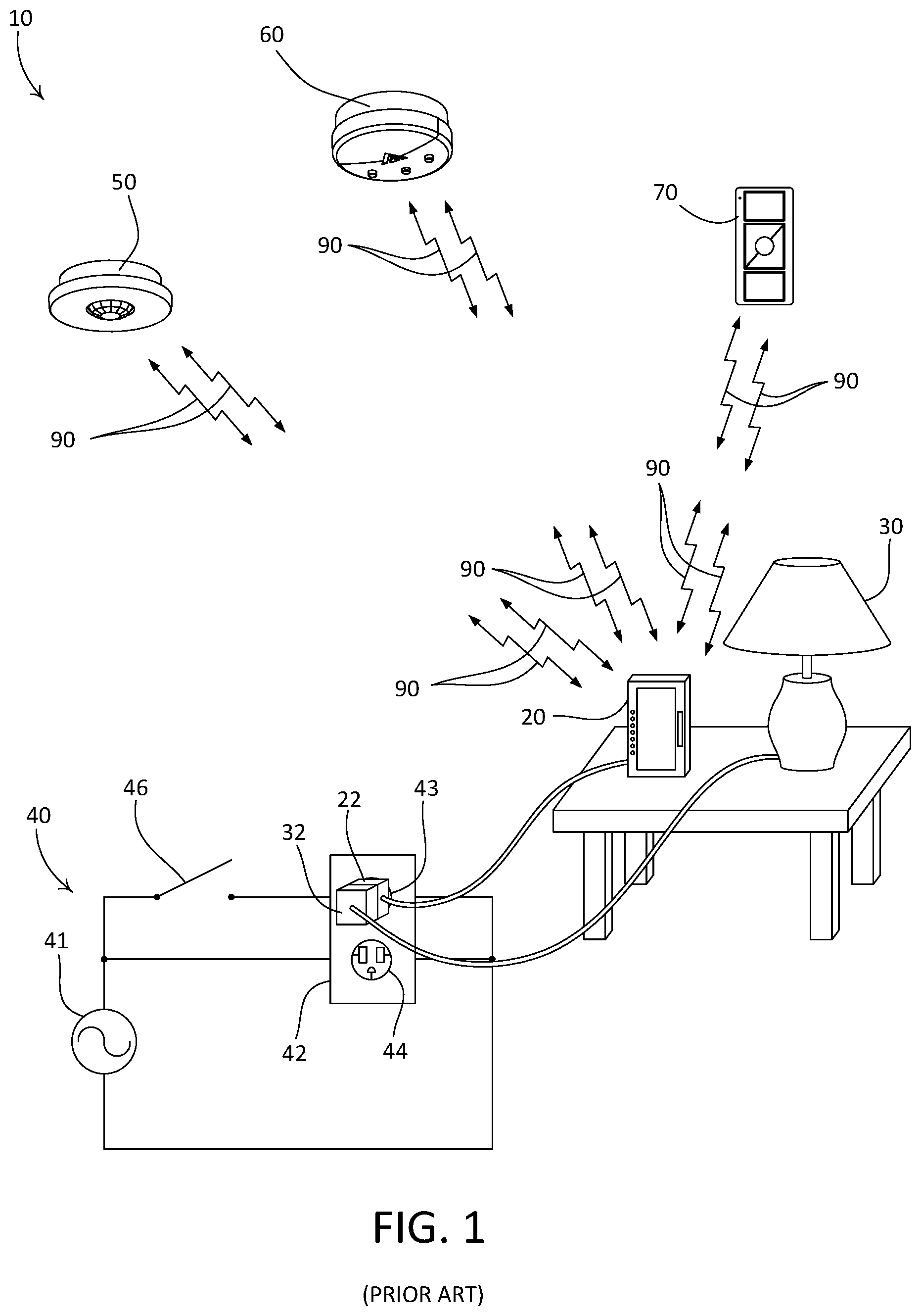 Patent US12317394 Figure 1 – State change devices for switched electrical receptacles