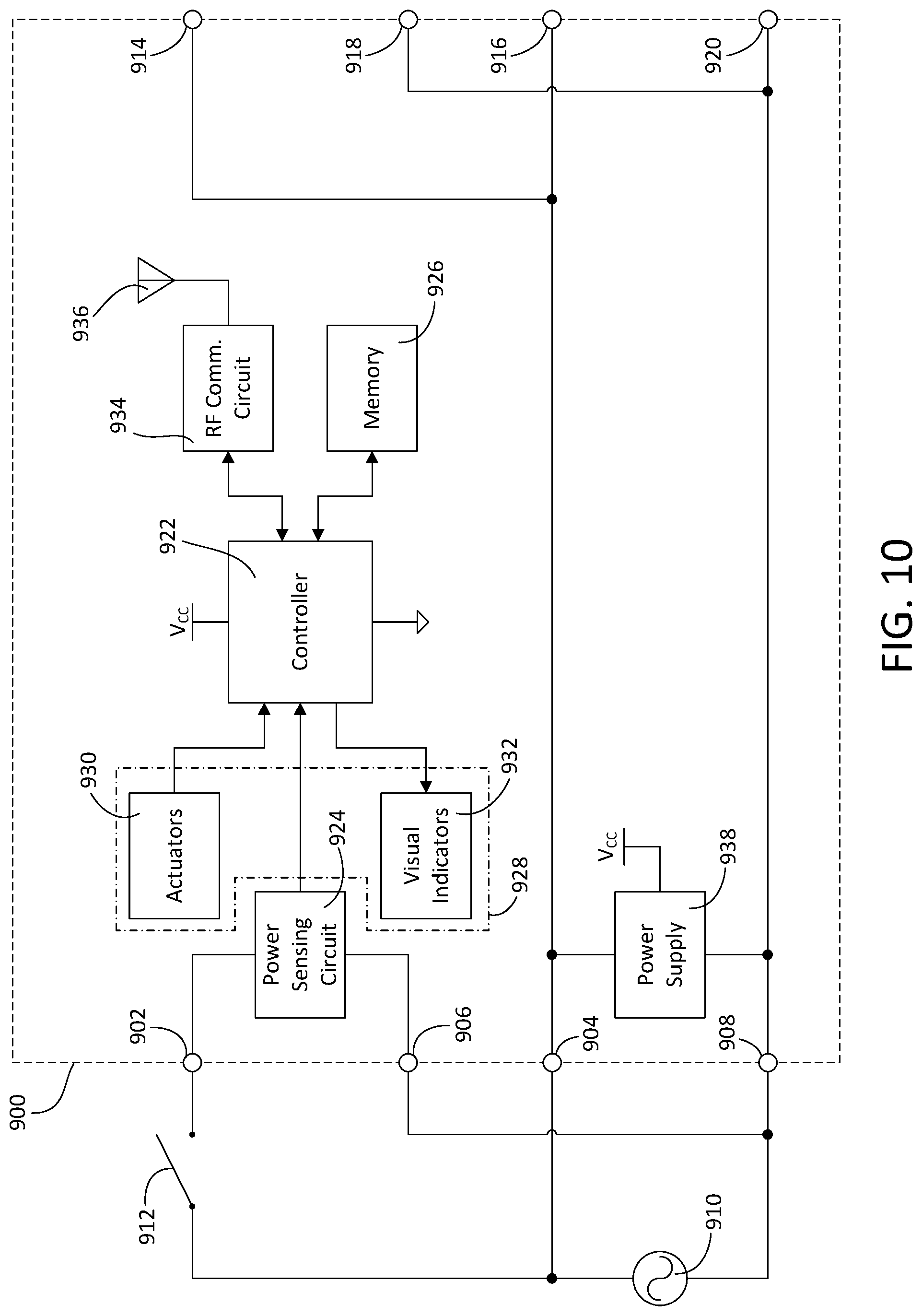 Patent US12317394 Figure 7 – State change devices for switched electrical receptacles