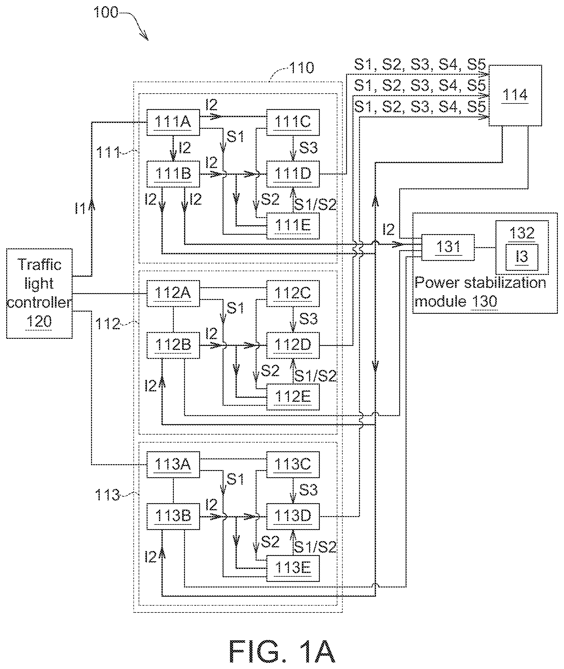 Patent US12317395 Figure 1 – Traffic signal lamp, traffic signal system and lamp-state detection method using the same