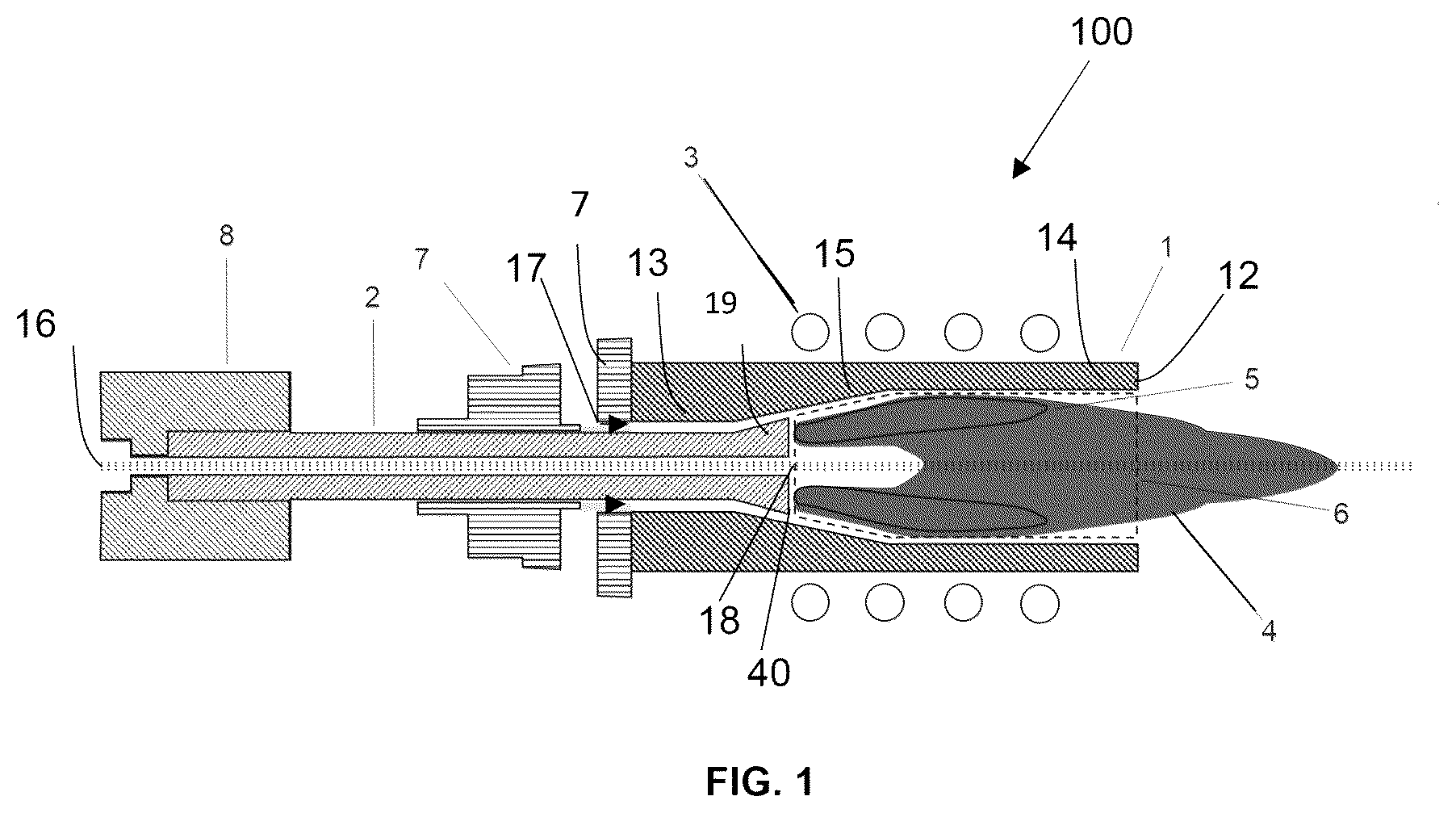 Patent US12317402 Figure 1 – Radio frequency inductively coupled plasma (RF-ICP) torch