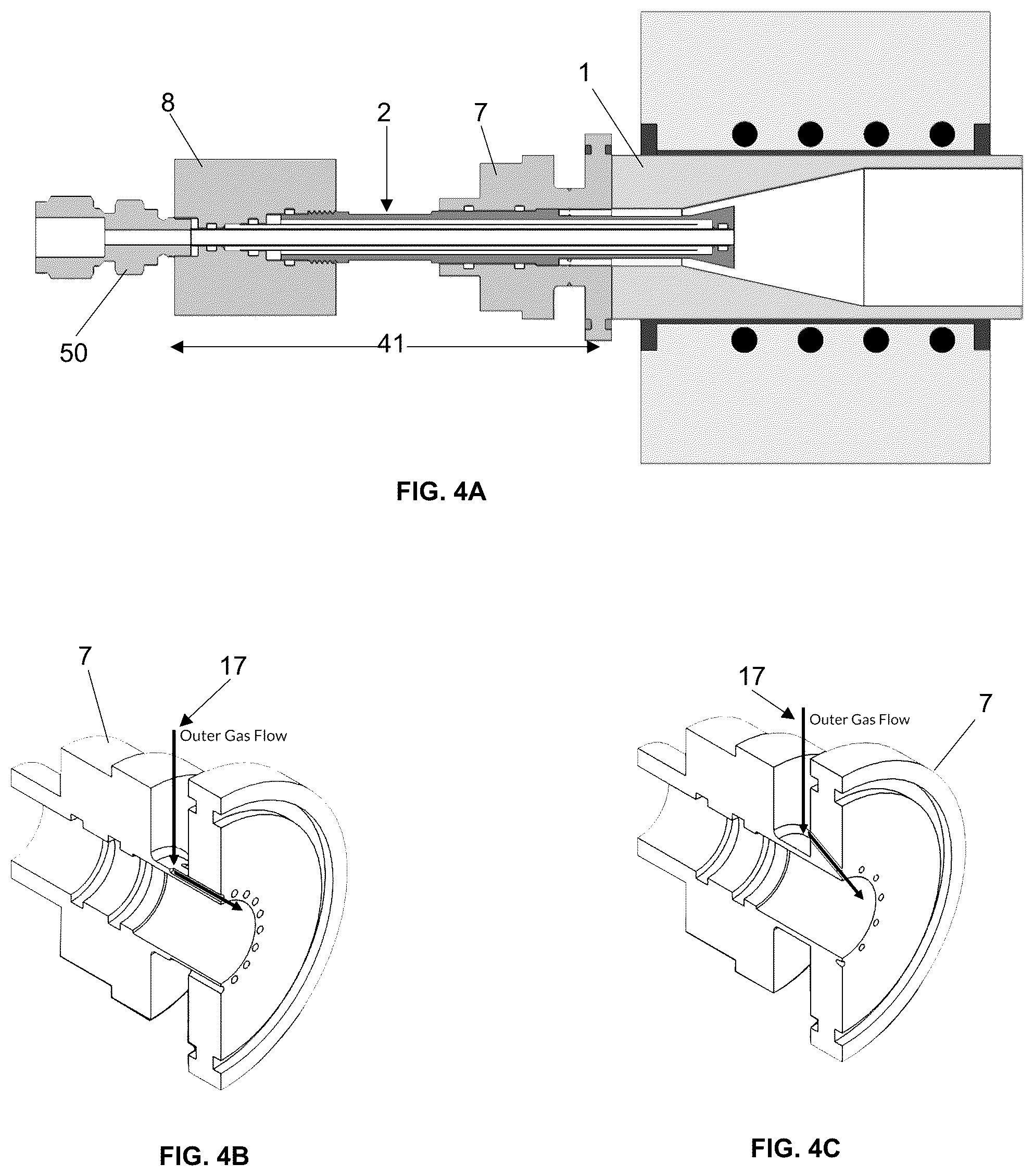 Patent US12317402 Figure 4 – Radio frequency inductively coupled plasma (RF-ICP) torch