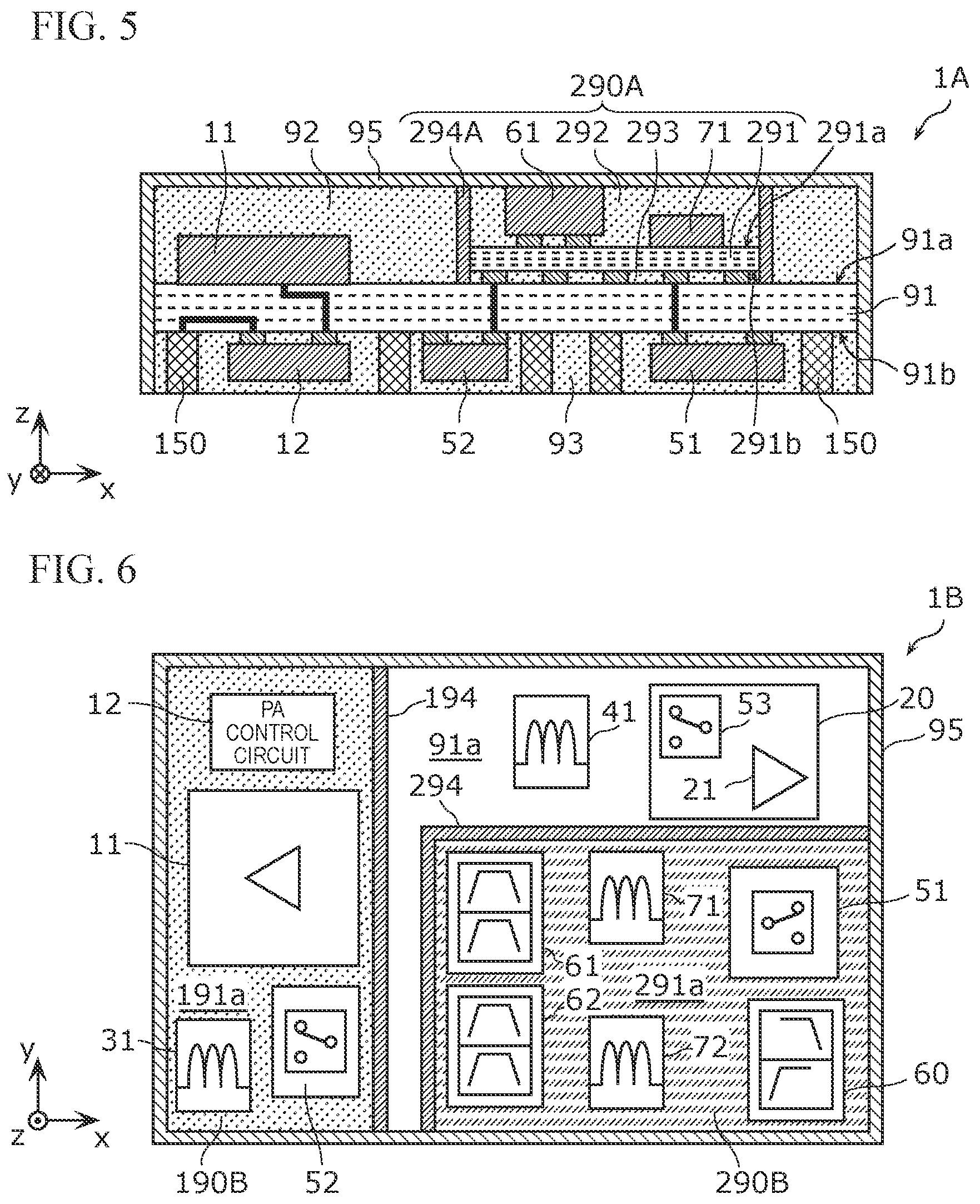 Patent US12317412 Figure 5 – High-frequency module and communication device