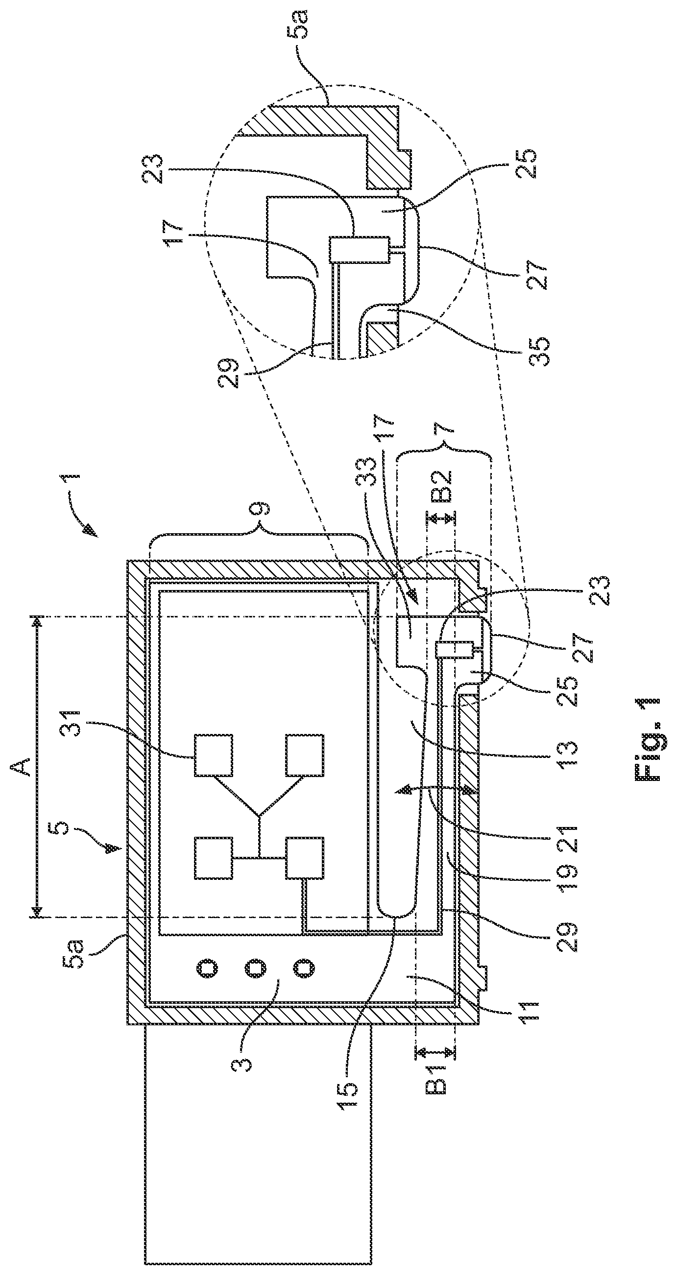 Patent US12317420 Figure 1 – Sensor with printed circuit board based contact