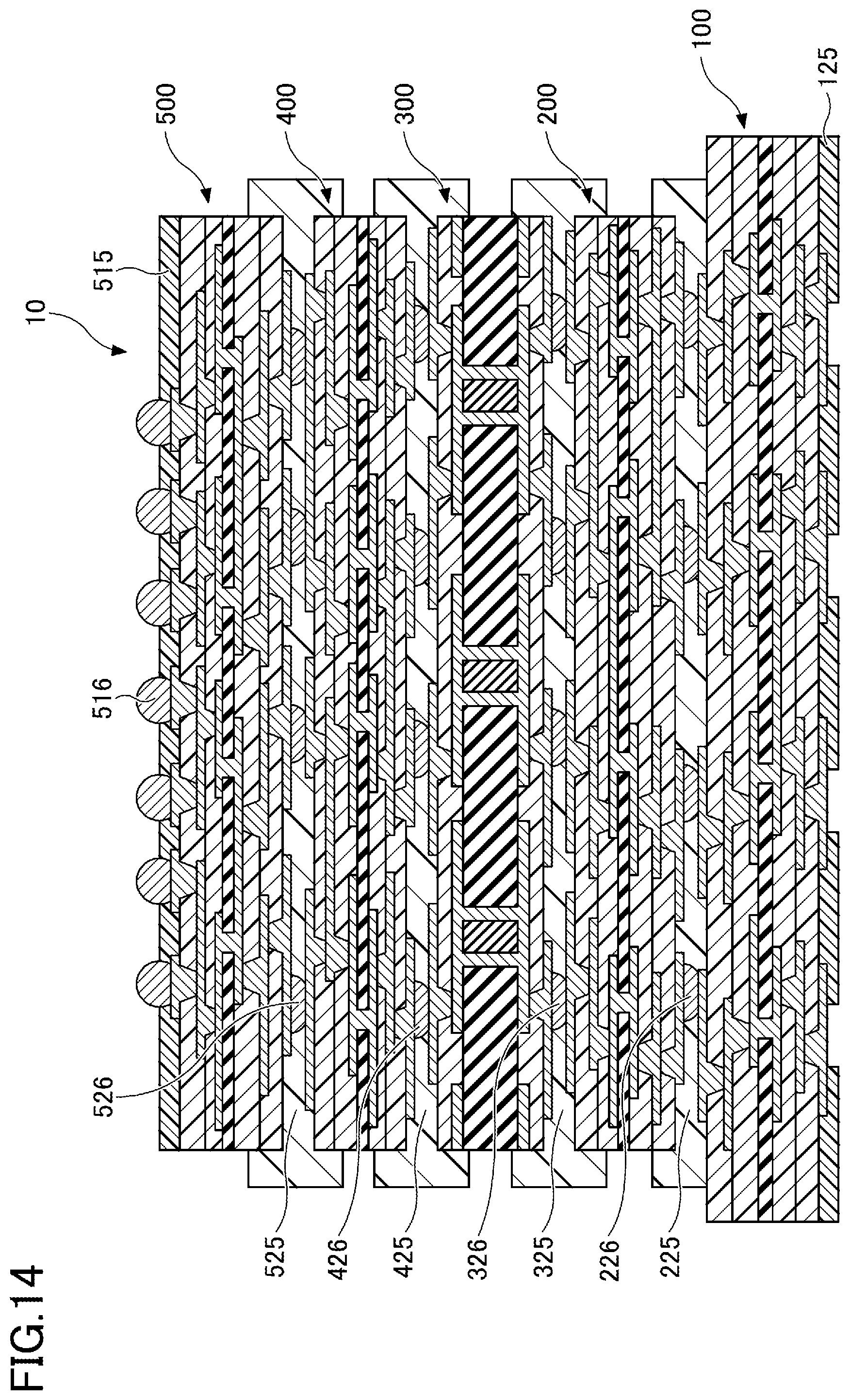 Patent US12317426 Figure 14 – Laminated wiring board