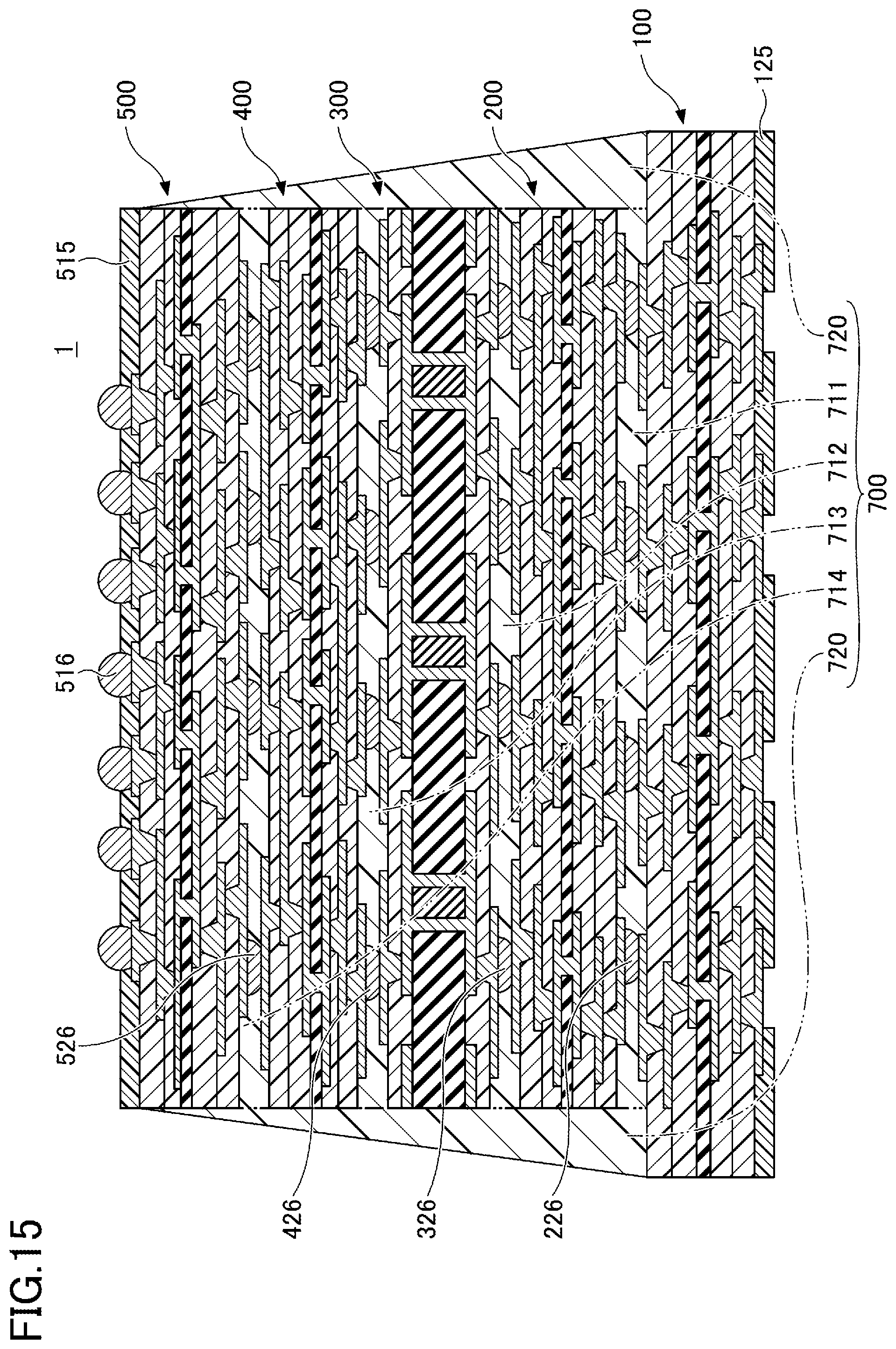 Patent US12317426 Figure 15 – Laminated wiring board