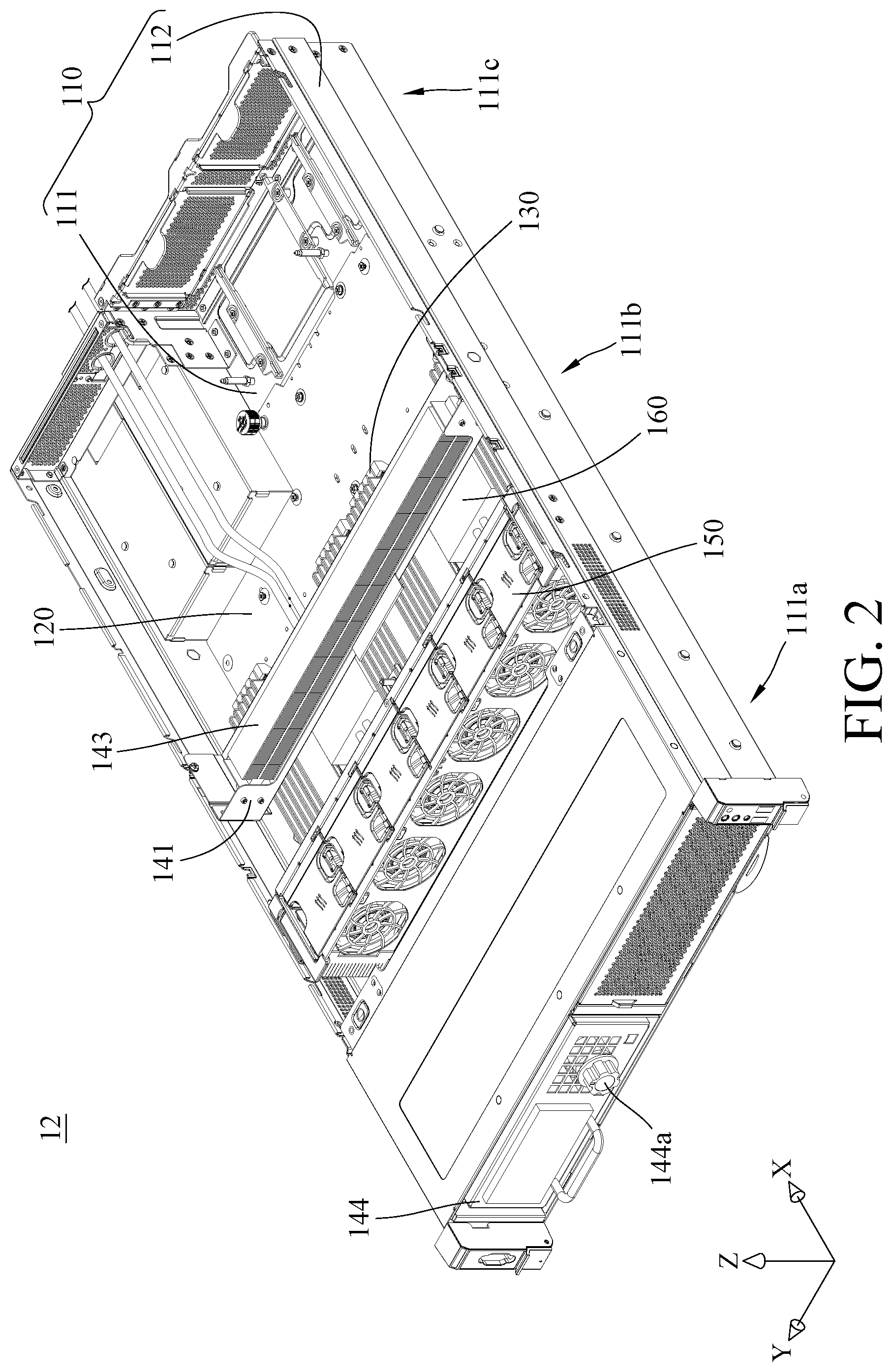 Patent US12317447 Figure 2 – Adjustable heat source simulation assembly, chassis heat dissipation detection device and cabinet heat dissipation detection device