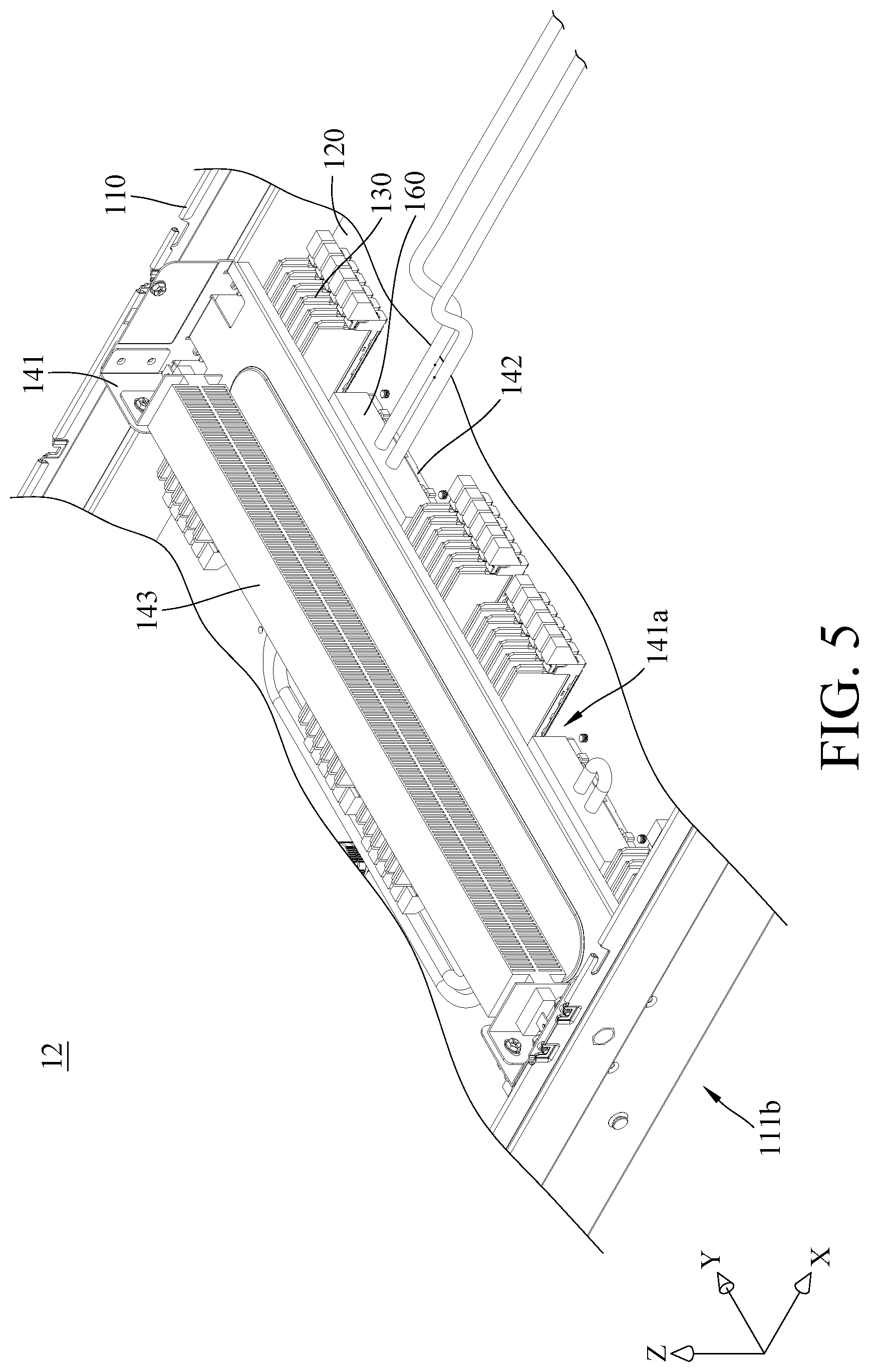 Patent US12317447 Figure 5 – Adjustable heat source simulation assembly, chassis heat dissipation detection device and cabinet heat dissipation detection device
