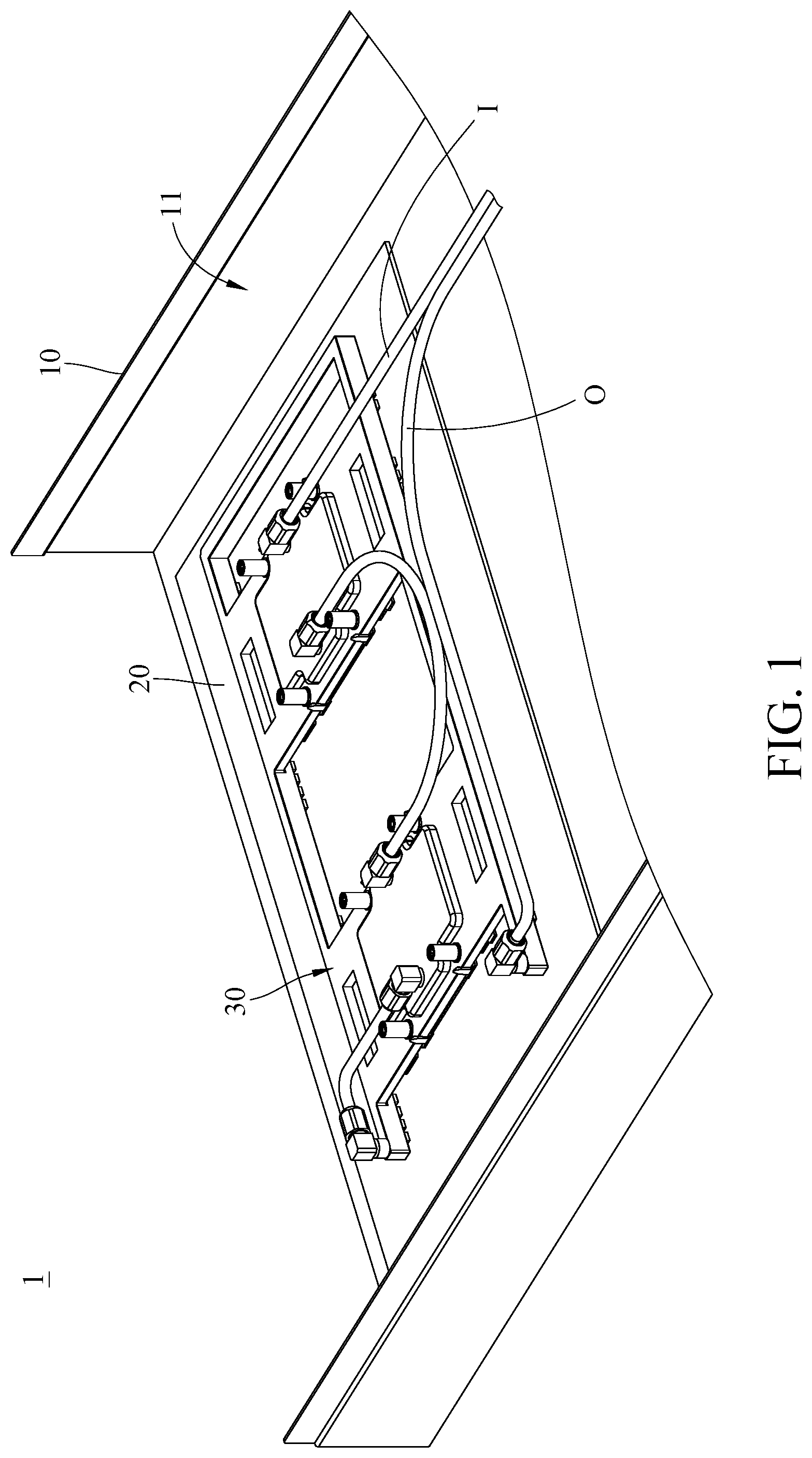 Patent US12317448 Figure 1 – Liquid cooling plate and server