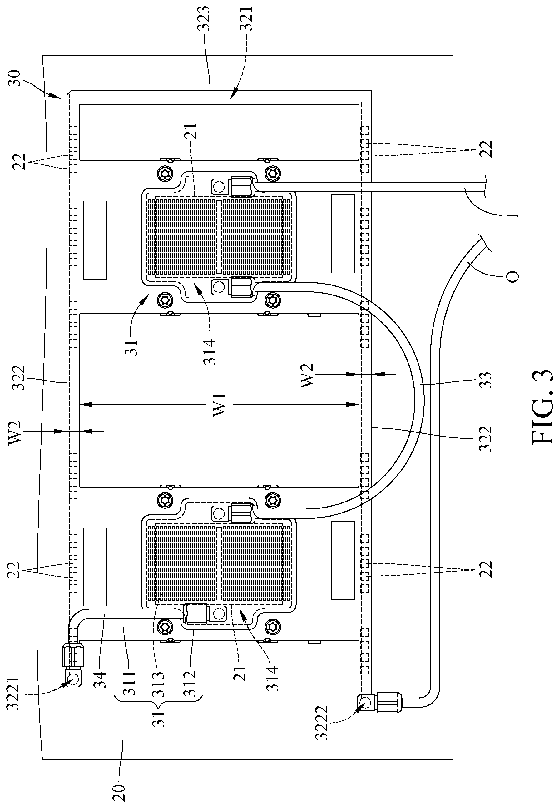 Patent US12317448 Figure 3 – Liquid cooling plate and server