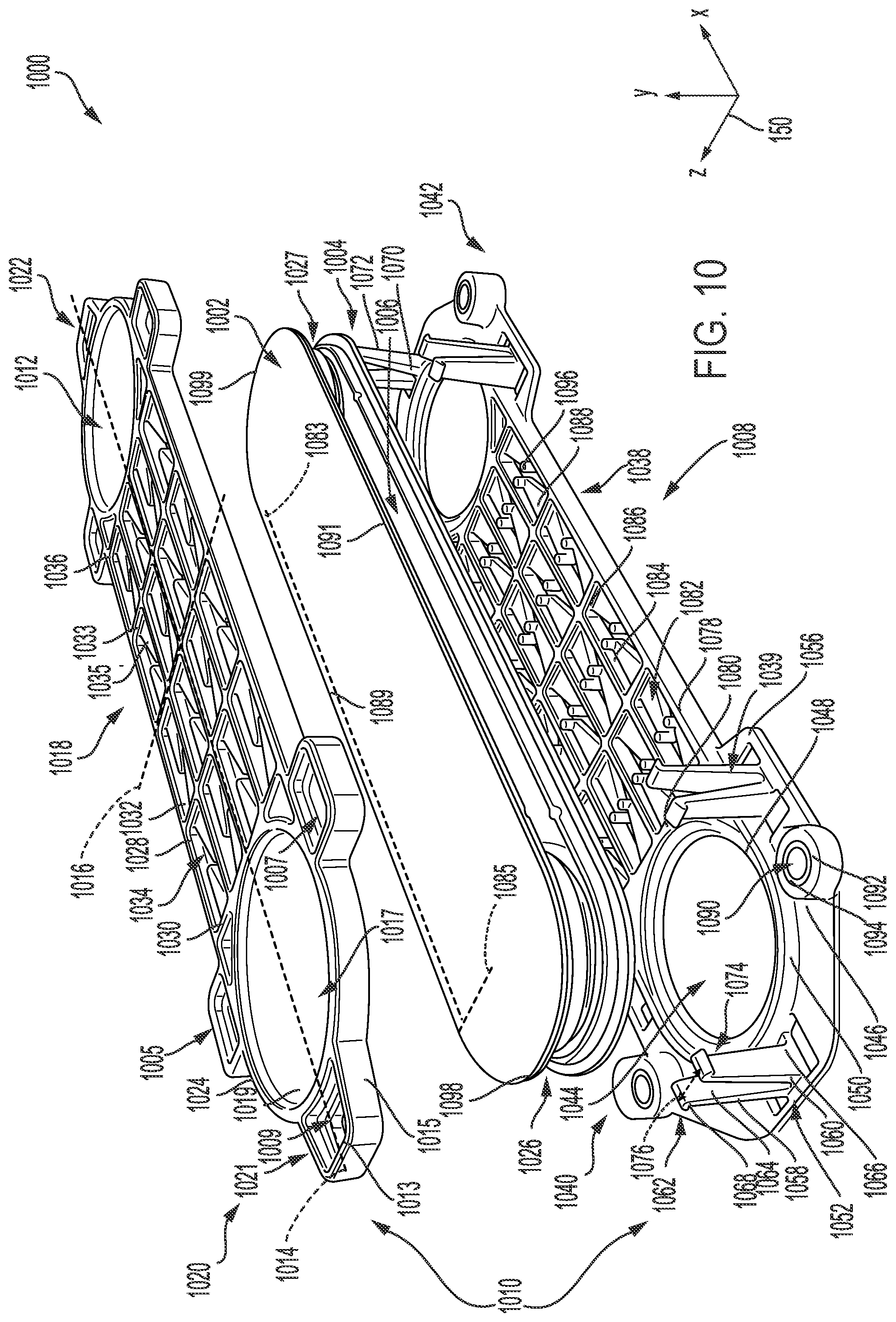 Patent US12317457 Figure 10 – Systems for a heat exchanger with a biasing bracket and mounting plate