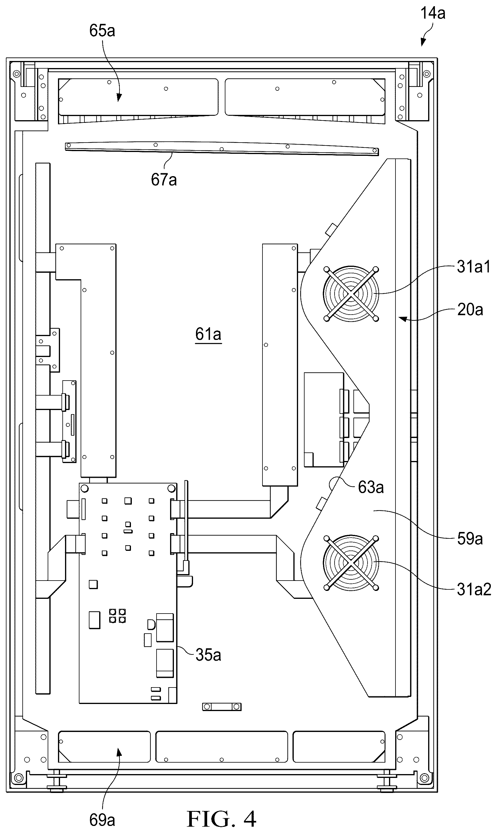 Patent US12317461 Figure 4 – Fan unit for providing improved airflow within display assemblies